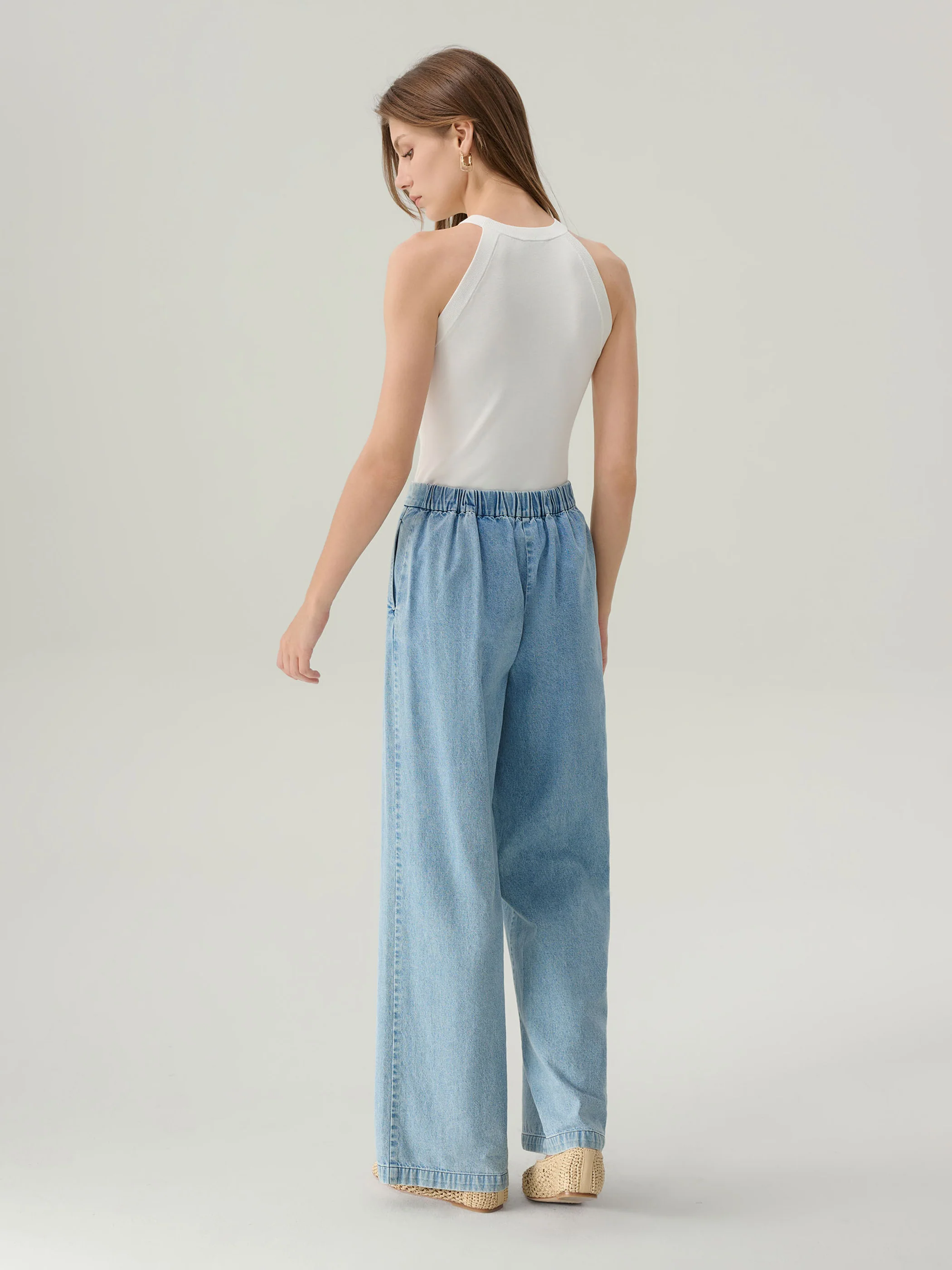 Adelaide Light Denim Wide Leg Jeans - Image 3