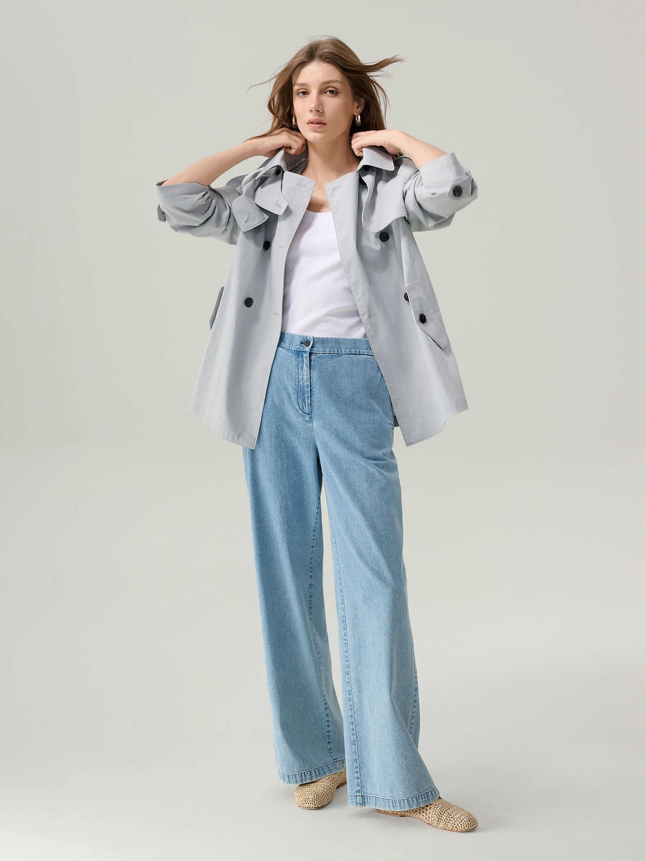 Adelaide Light Denim Wide Leg Jeans - Image 5