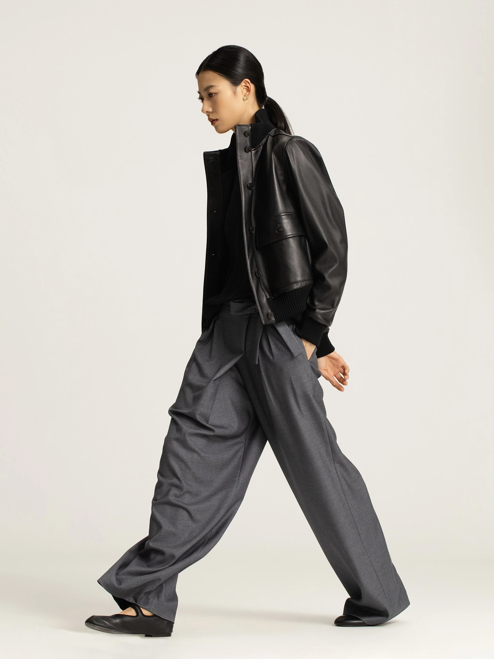 Amira Asymmetrical Pleated Trousers - Image 3