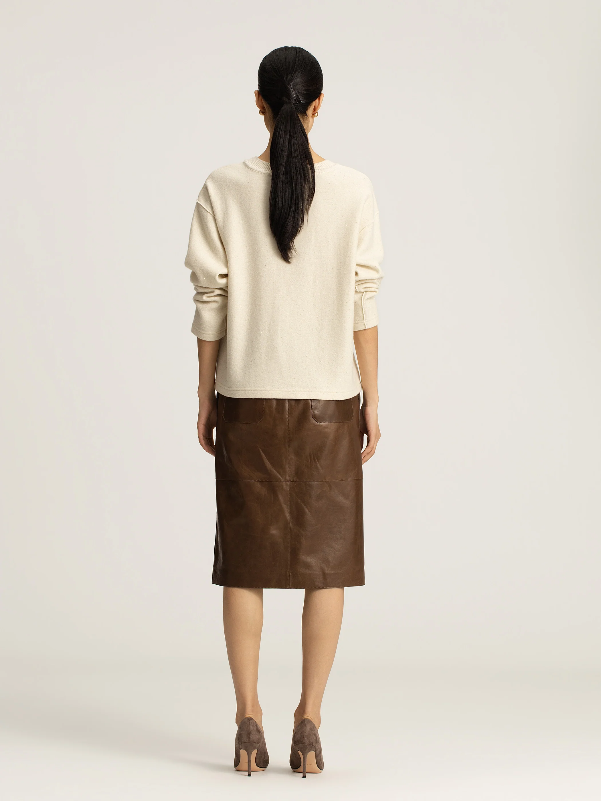 Arden Leather Pencil Skirt - Image 4