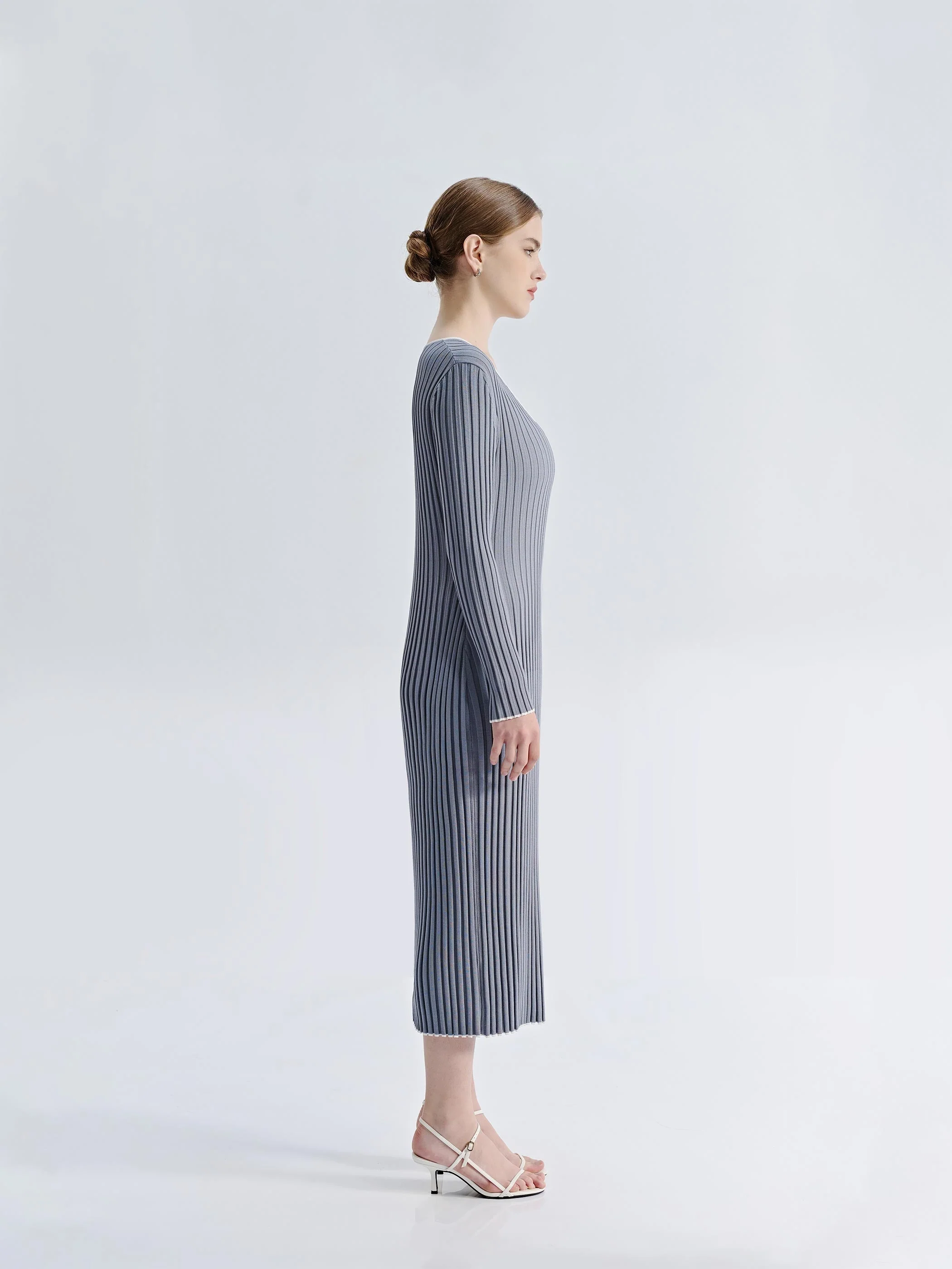 ASHA V NECK KNIT DRESS - Image 3