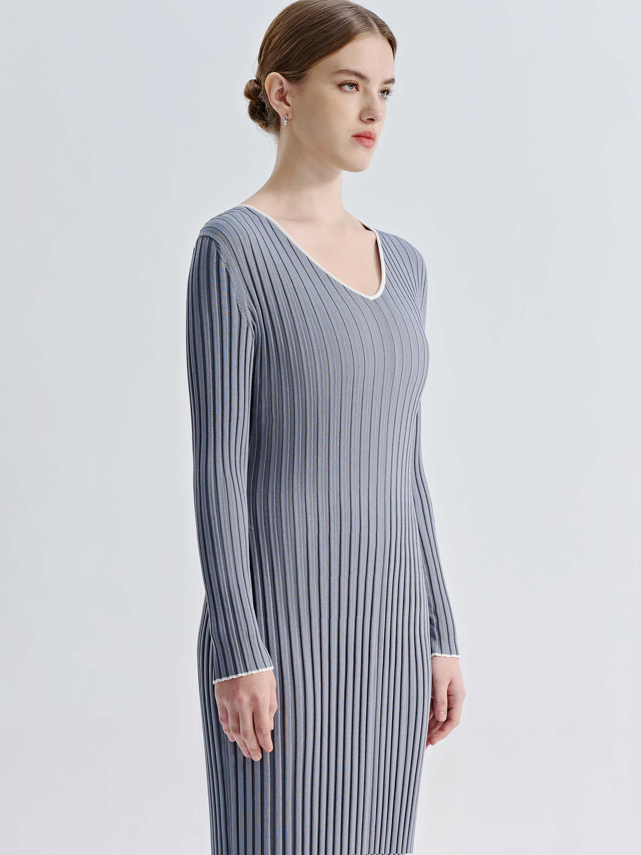 ASHA V NECK KNIT DRESS - Image 5