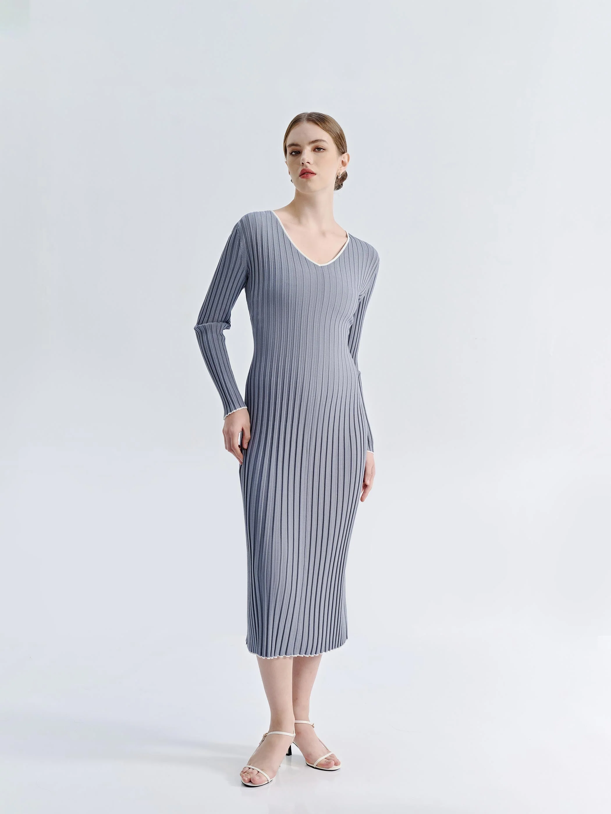 ASHA V NECK KNIT DRESS - Image 6