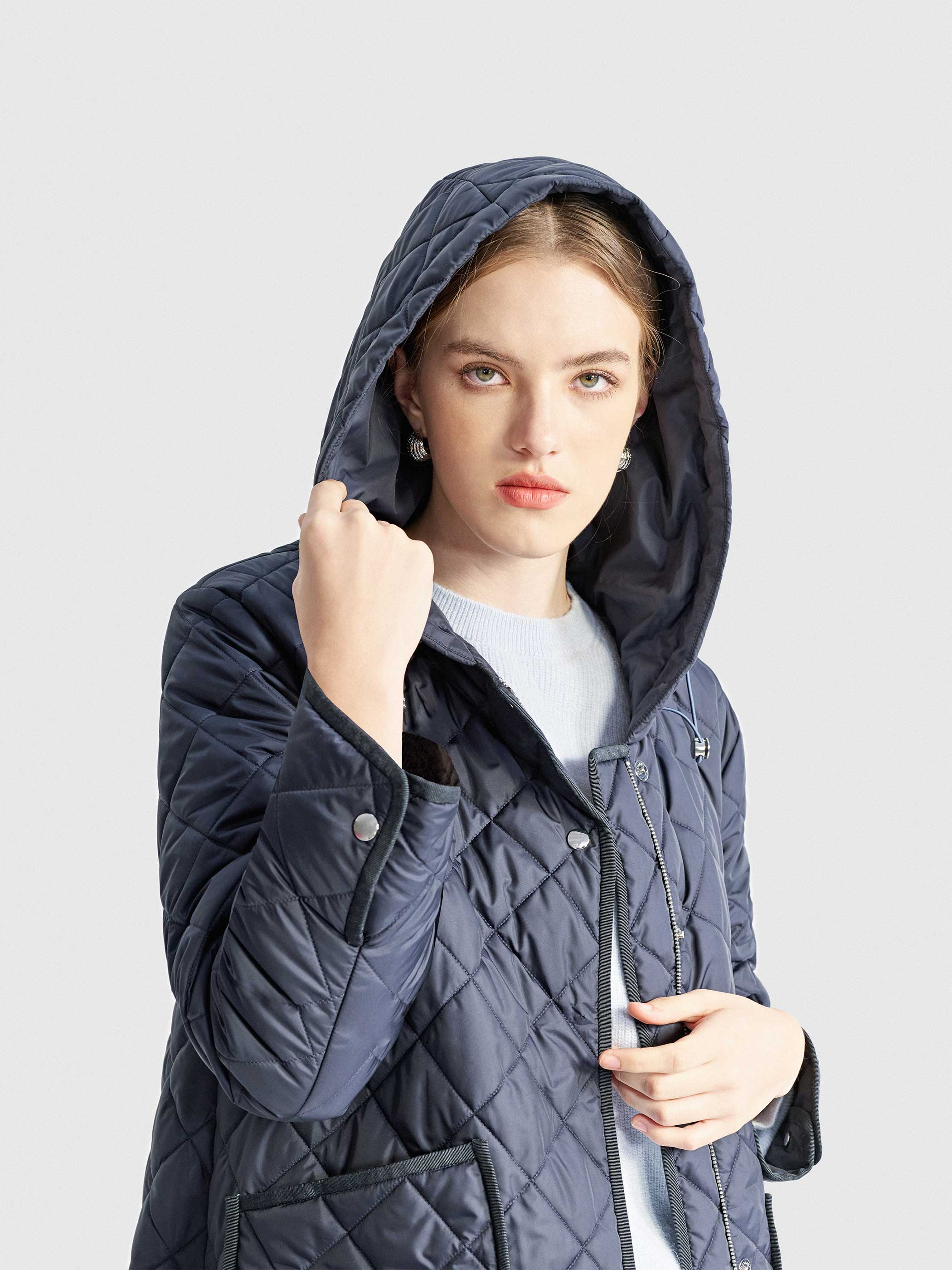 CELESTE QUILTED WOOL FILLED LONG COAT - Image 4