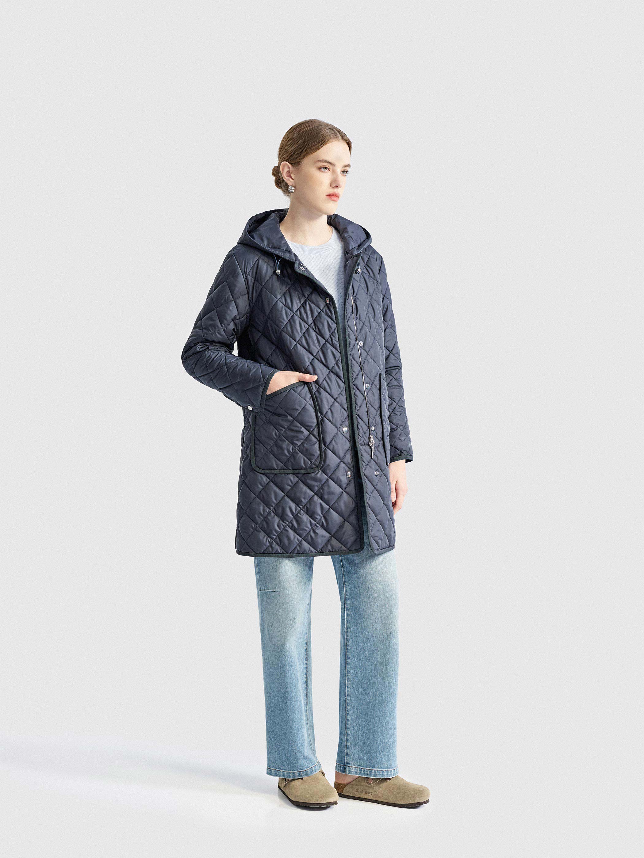 CELESTE QUILTED WOOL FILLED LONG COAT - Image 5
