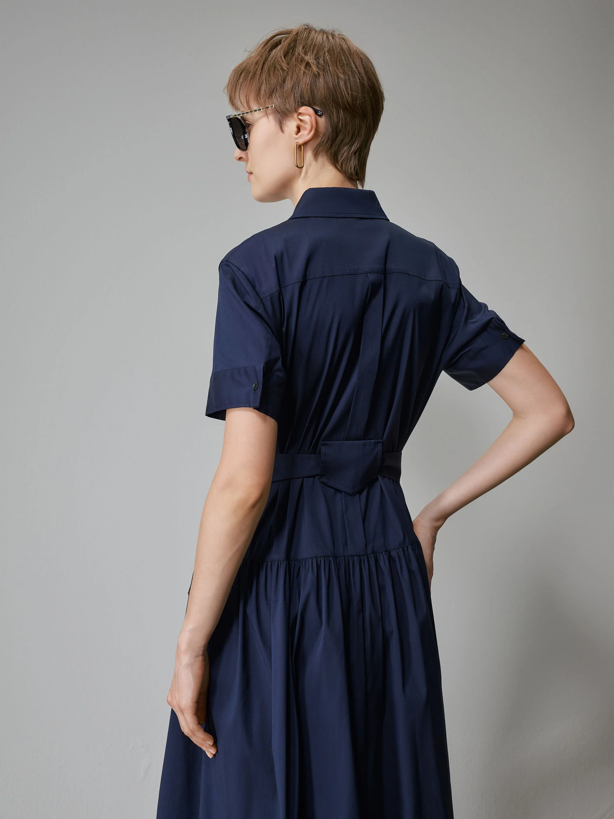 Chloe Navy Midi Dress - Image 3
