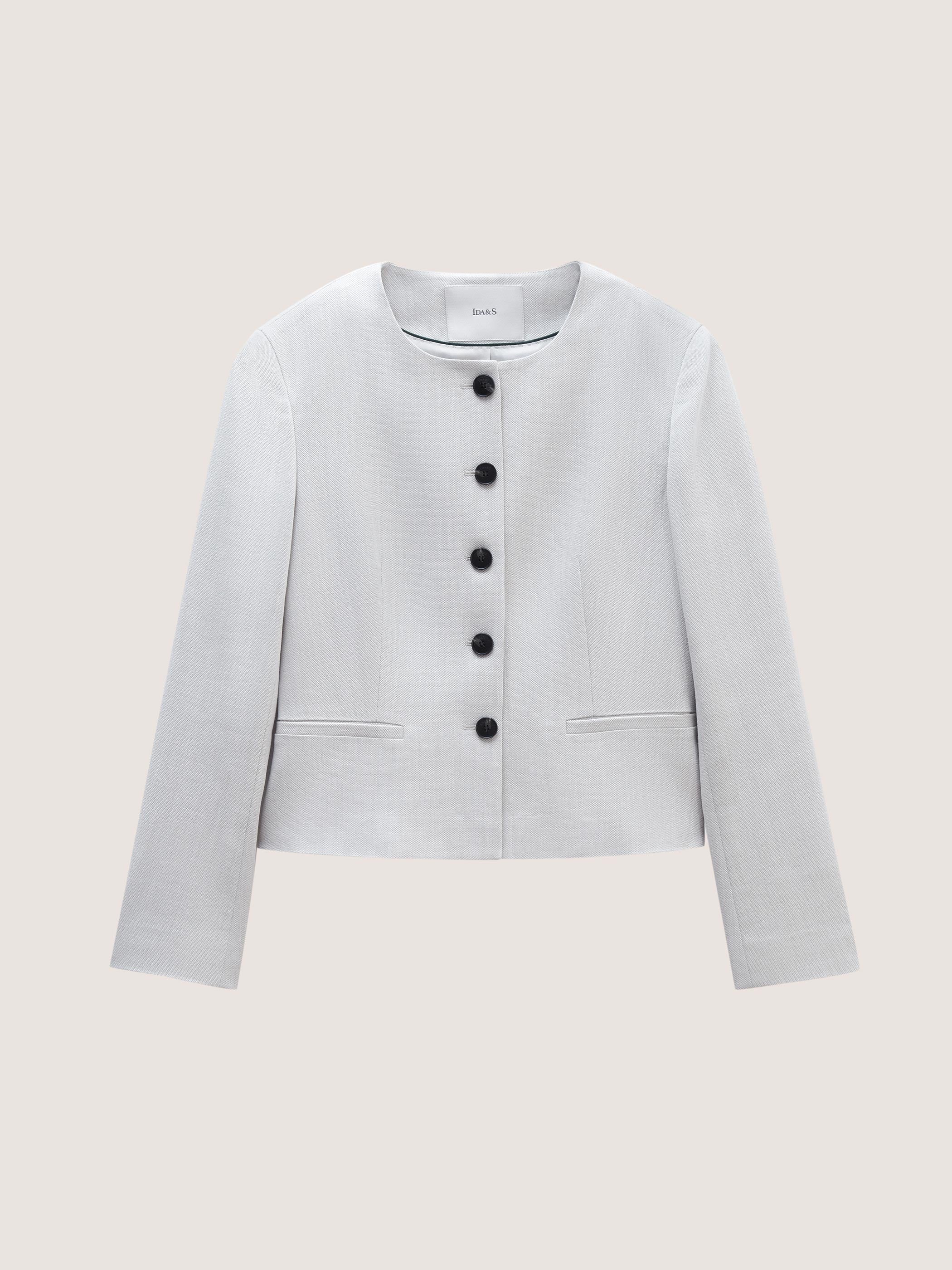 COLLARLESS BUTTONED SUIT JACKET - Image 4