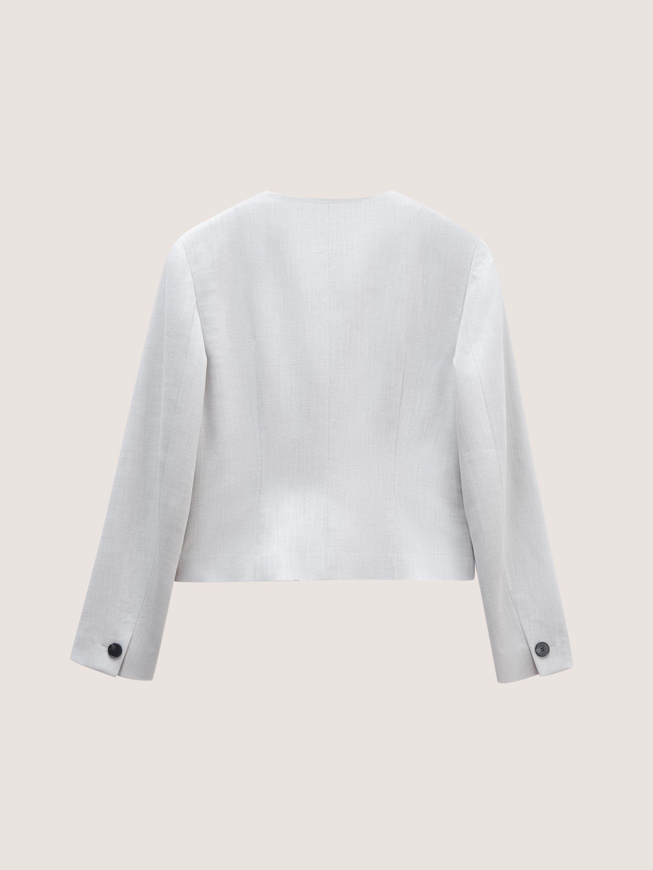 COLLARLESS BUTTONED SUIT JACKET - Image 5