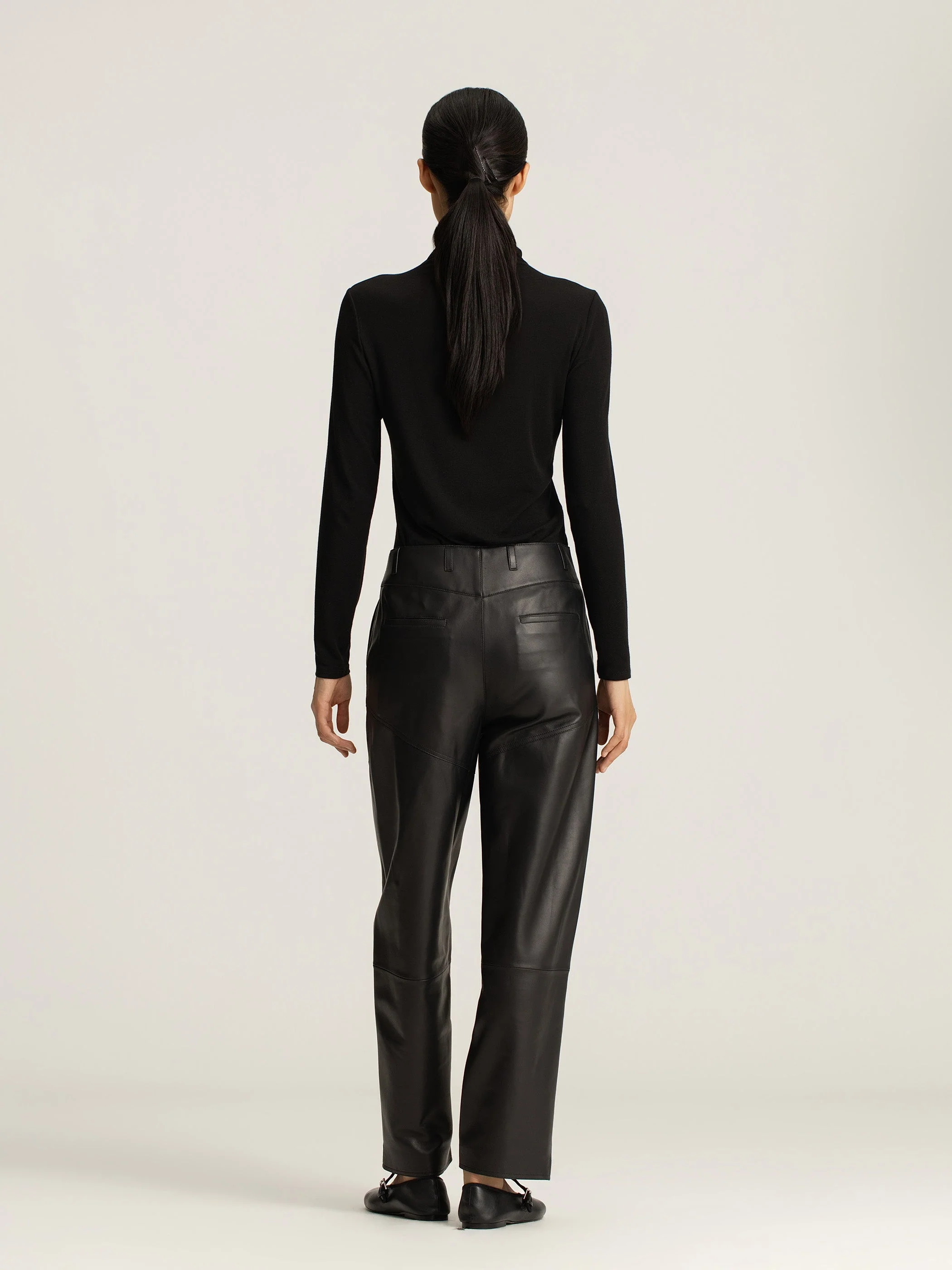 Corin Lambskin Panelled Pants - Image 4