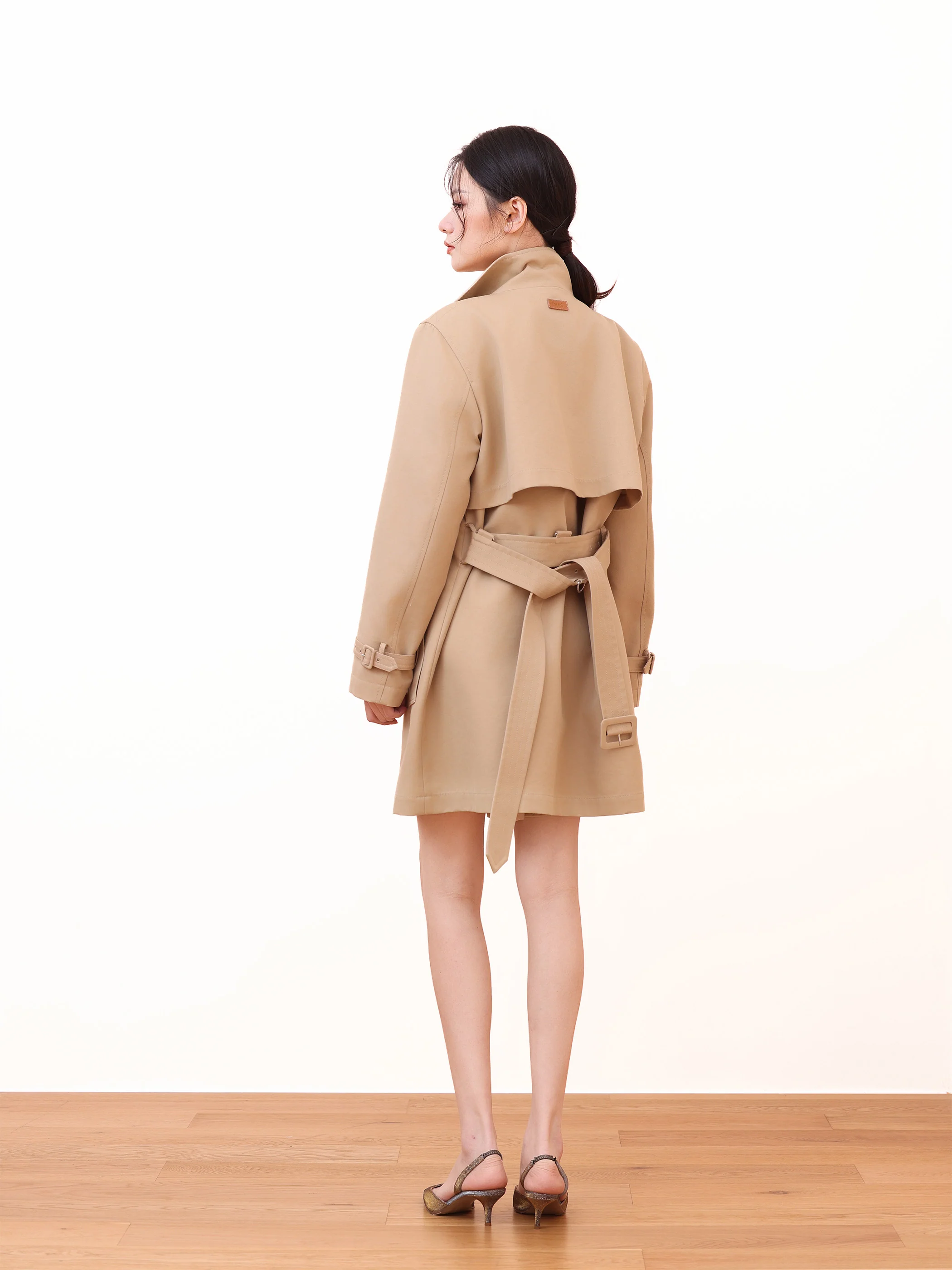 COTTON TWILL TRENCH COAT WITH HARDWARE TRIM - Image 4