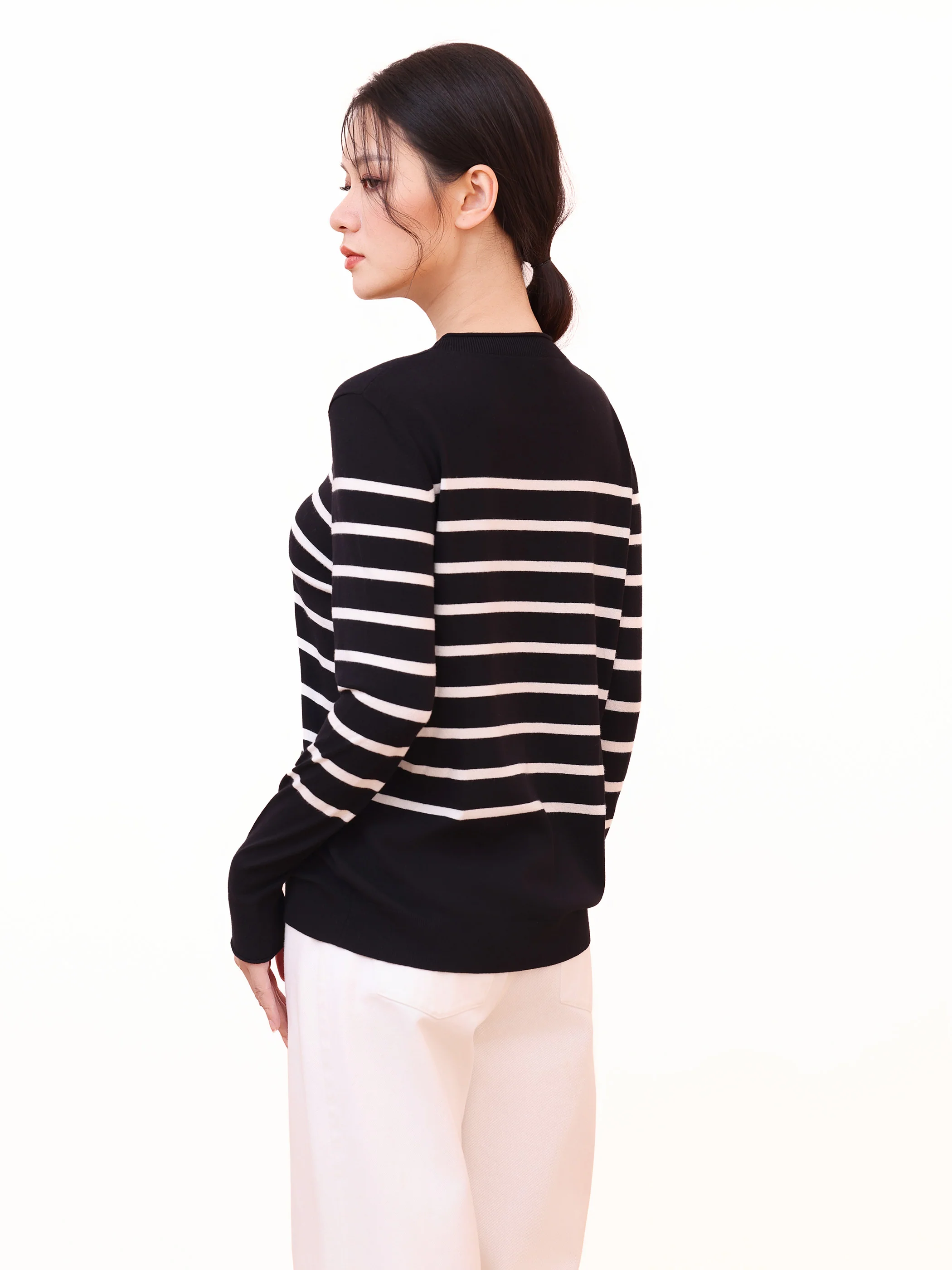 CREW NECK STRIPED SWEATER - Image 2