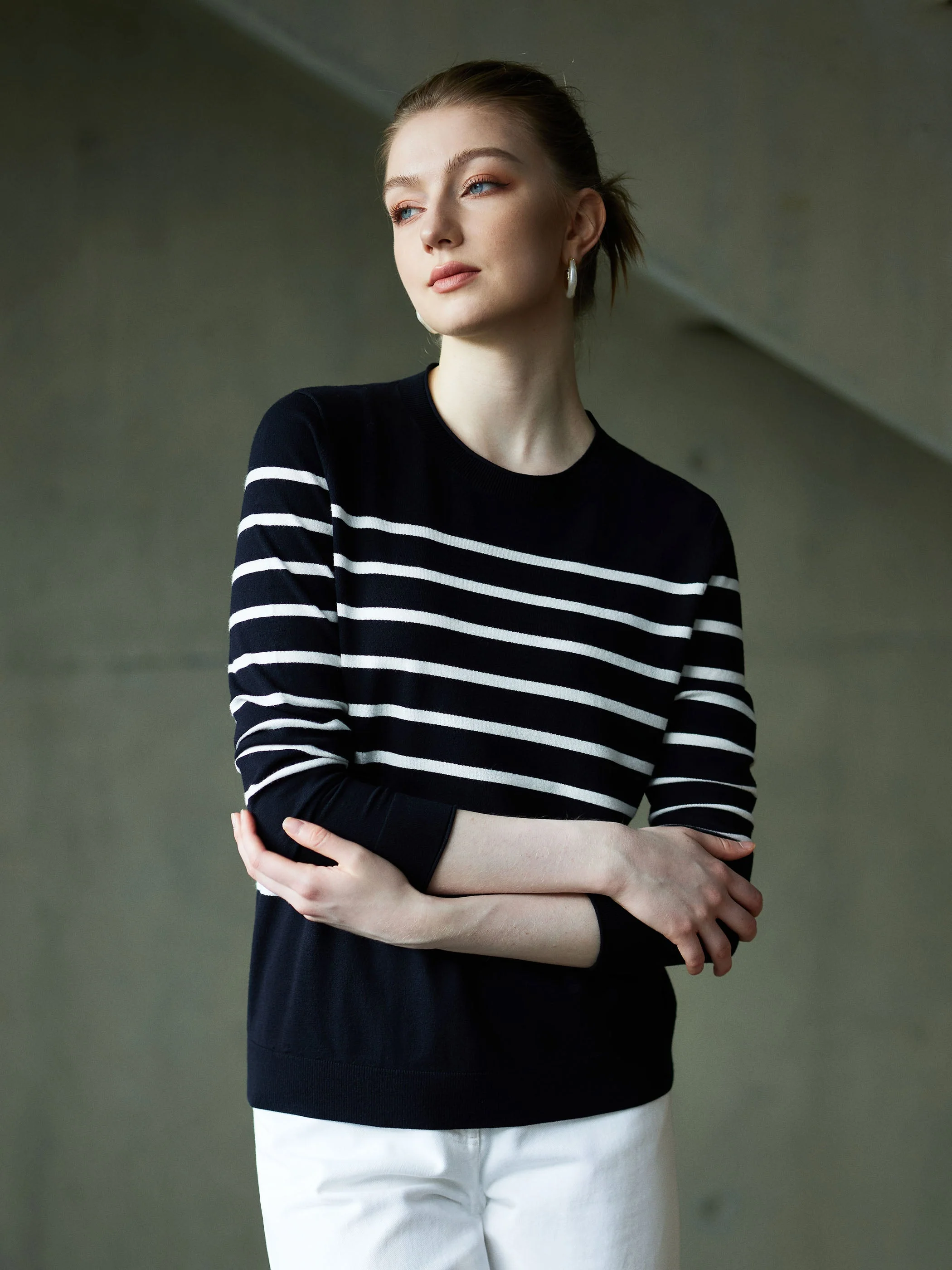 CREW NECK STRIPED SWEATER - Image 3