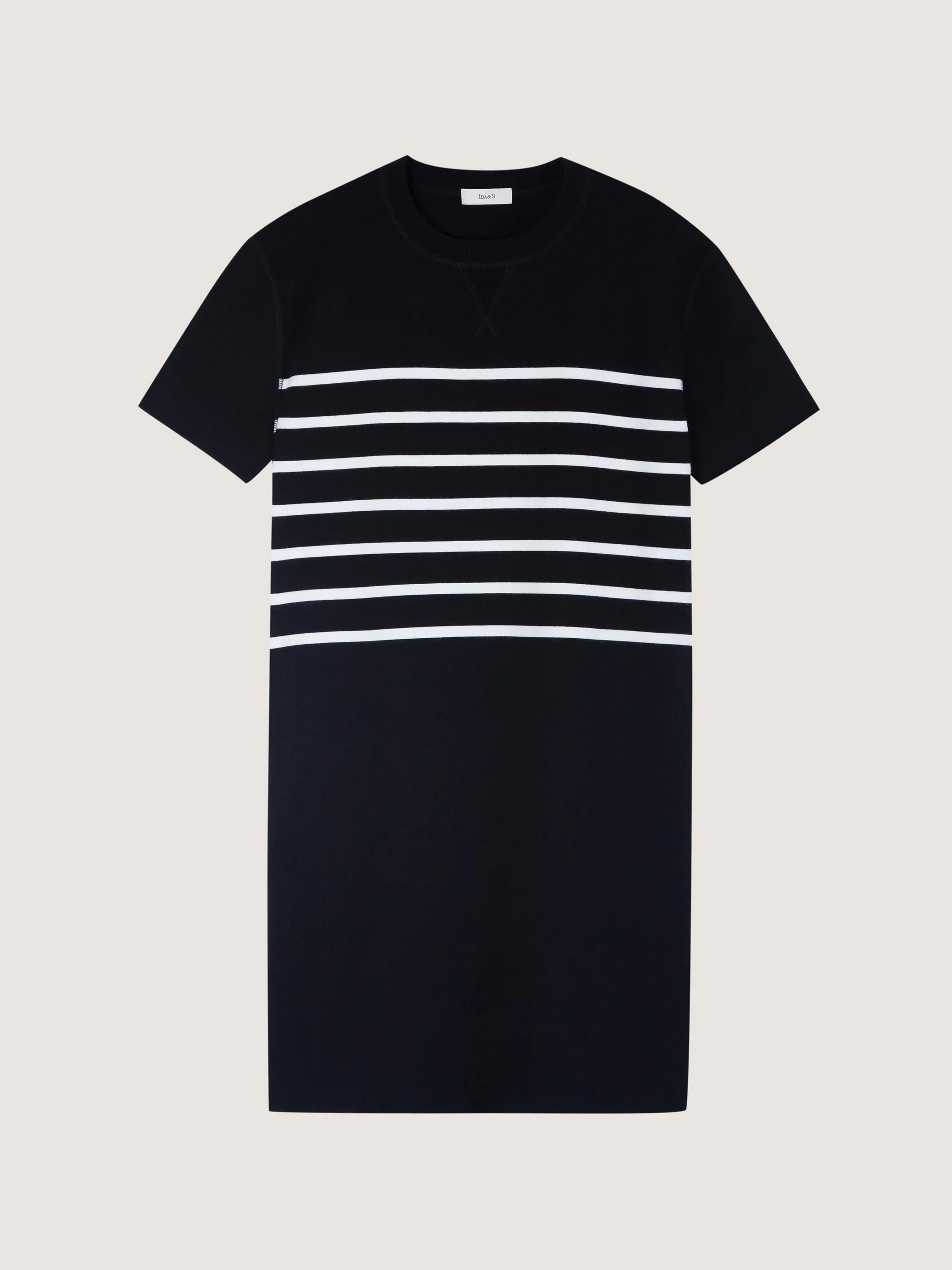 CREW NECK STRIPED KNIT DRESS - Image 7