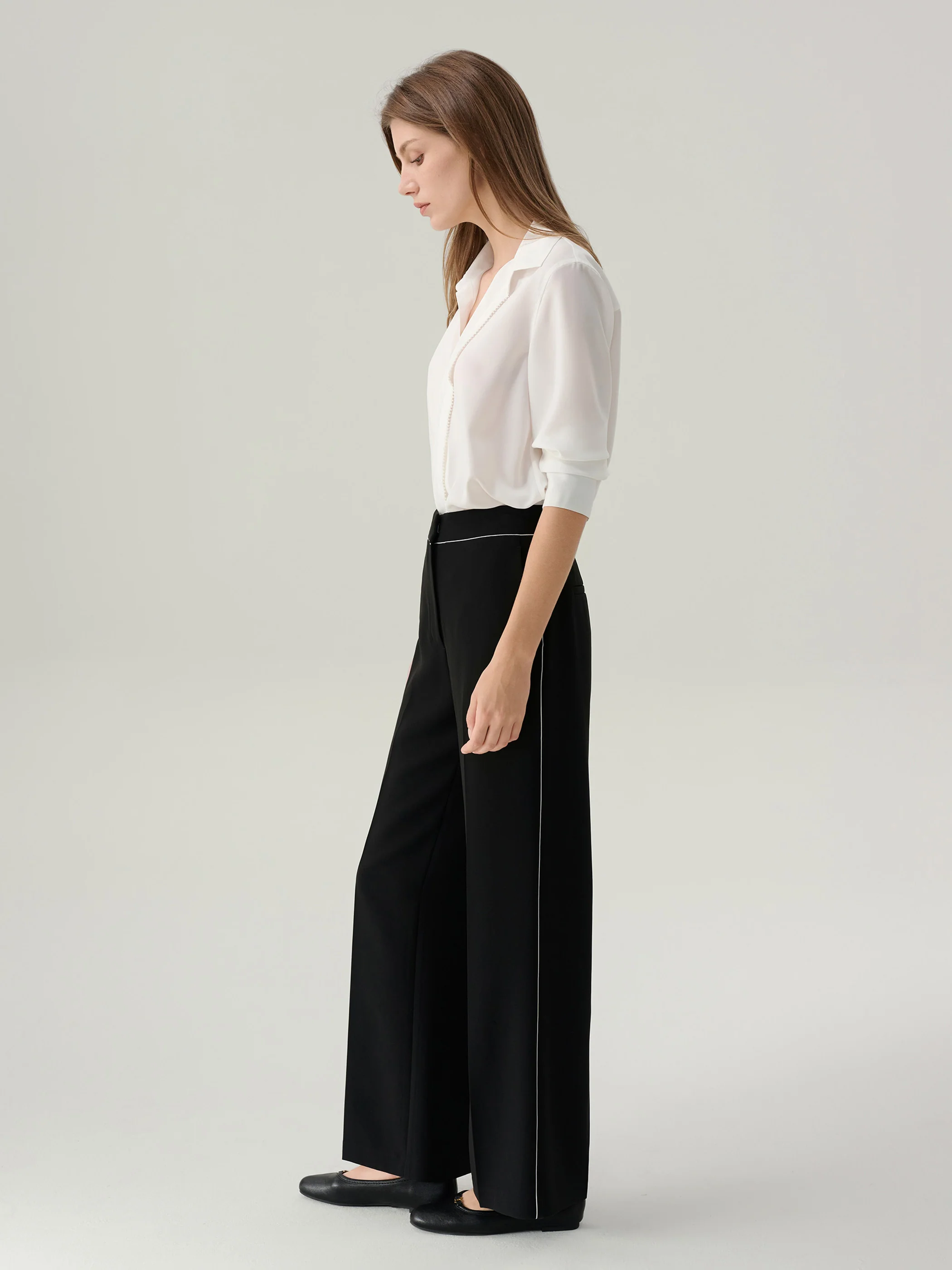 Dahlia Pleated Button 
Down Blouse - Image 3