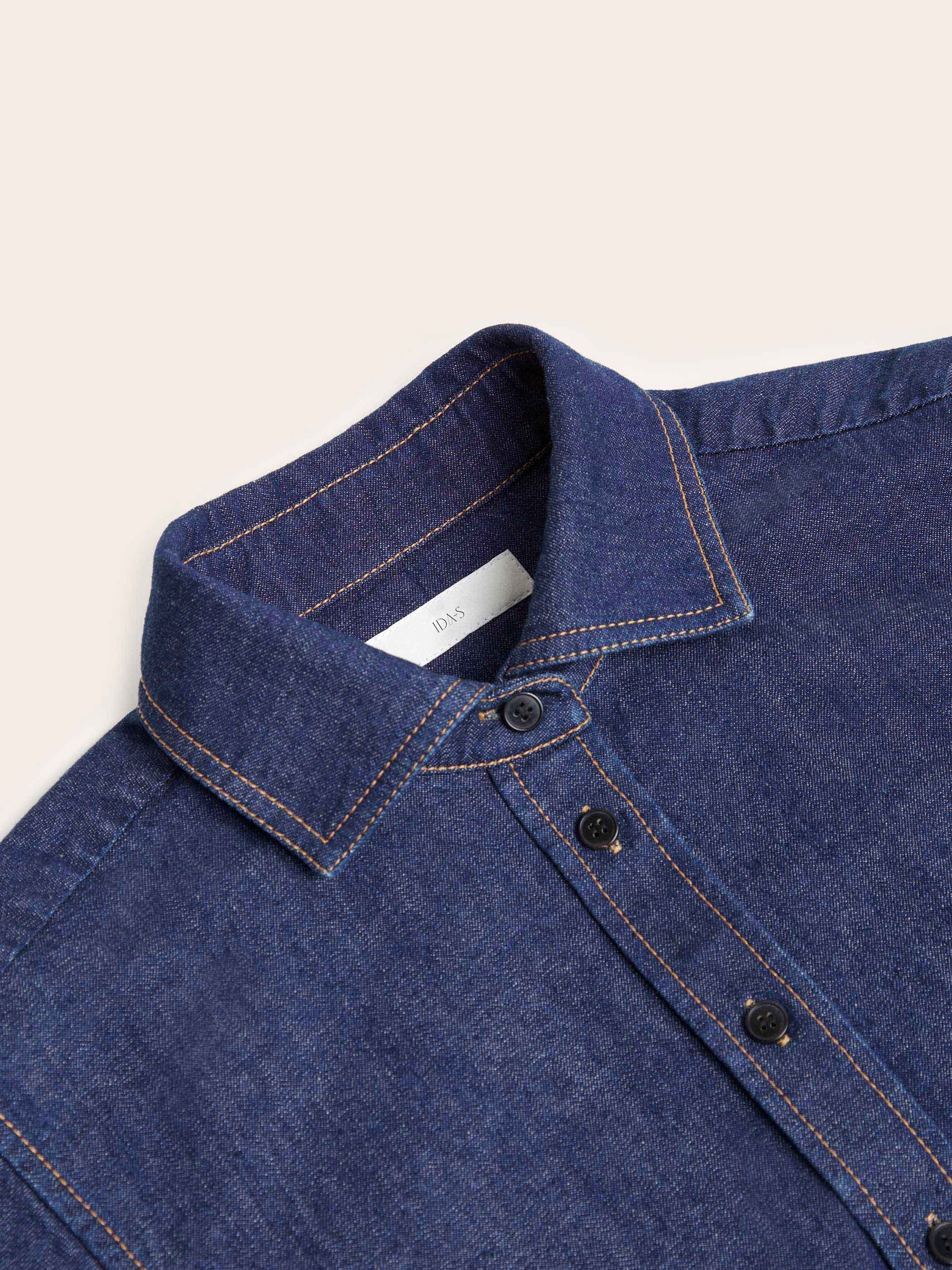 Daphne Dark Denim Button Down Top - Image 10