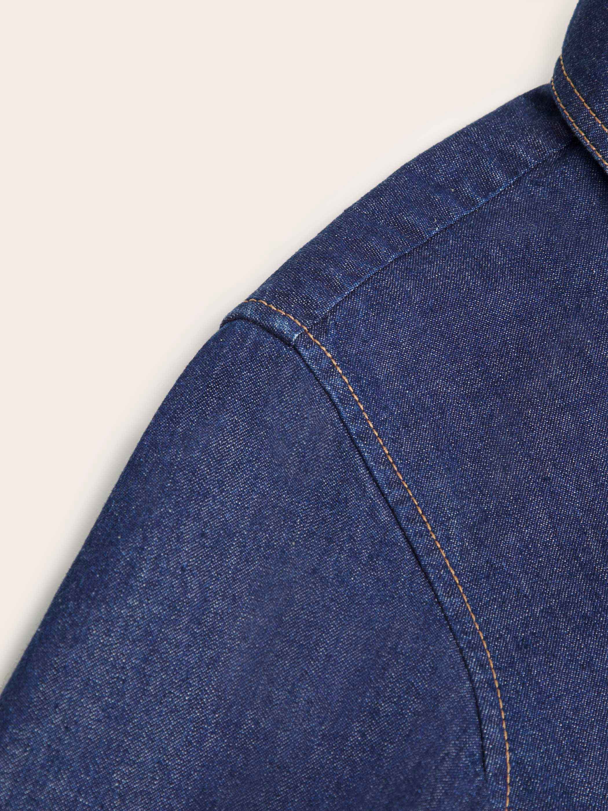 Daphne Dark Denim Button Down Top - Image 11