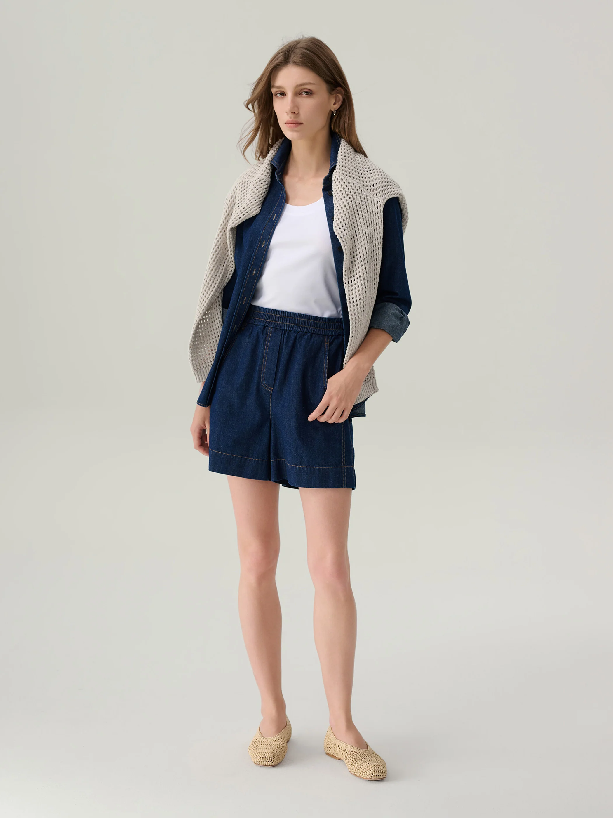 Daphne Dark Denim Button Down Top - Image 7