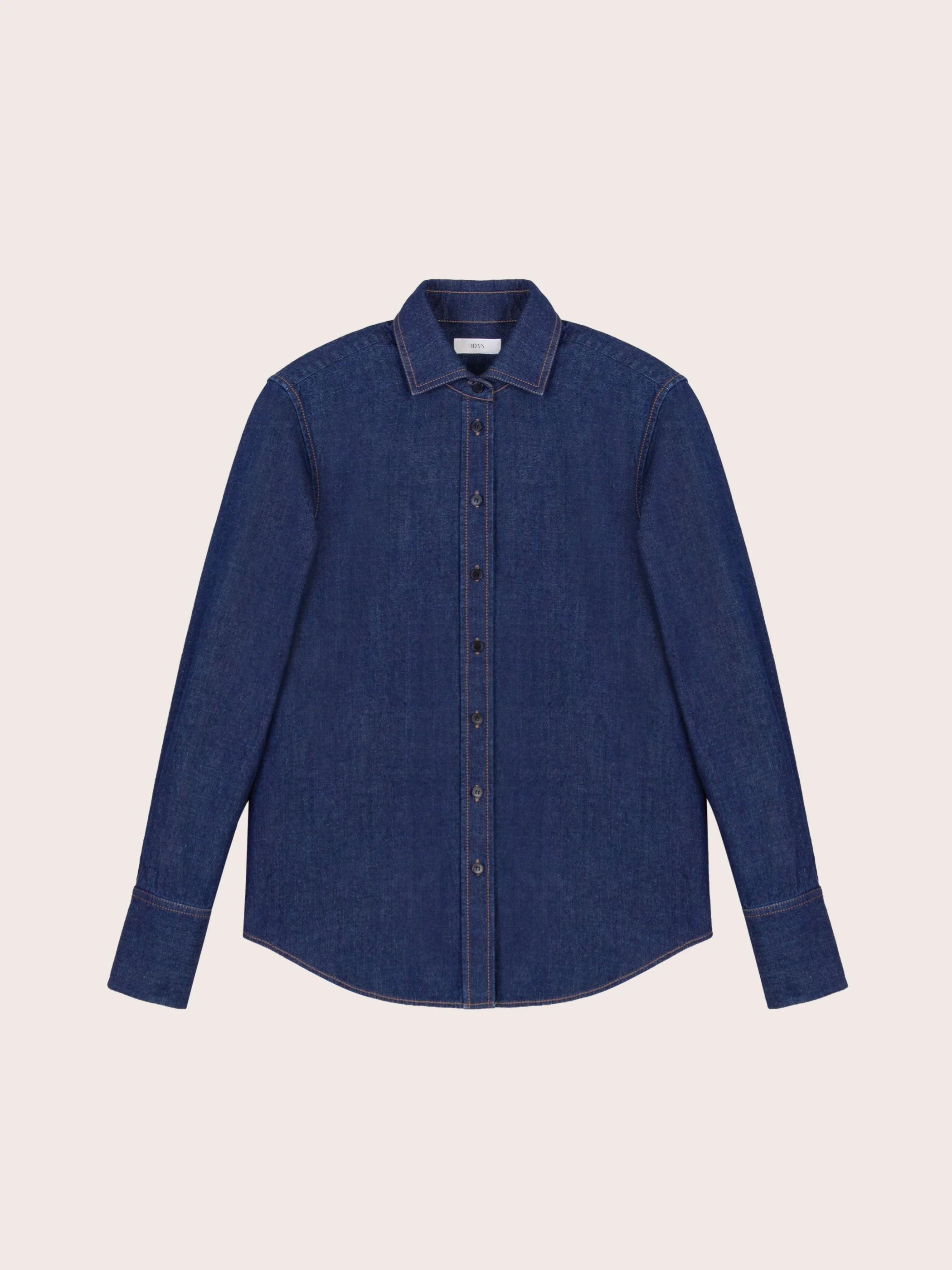 Daphne Dark Denim Button Down Top - Image 8