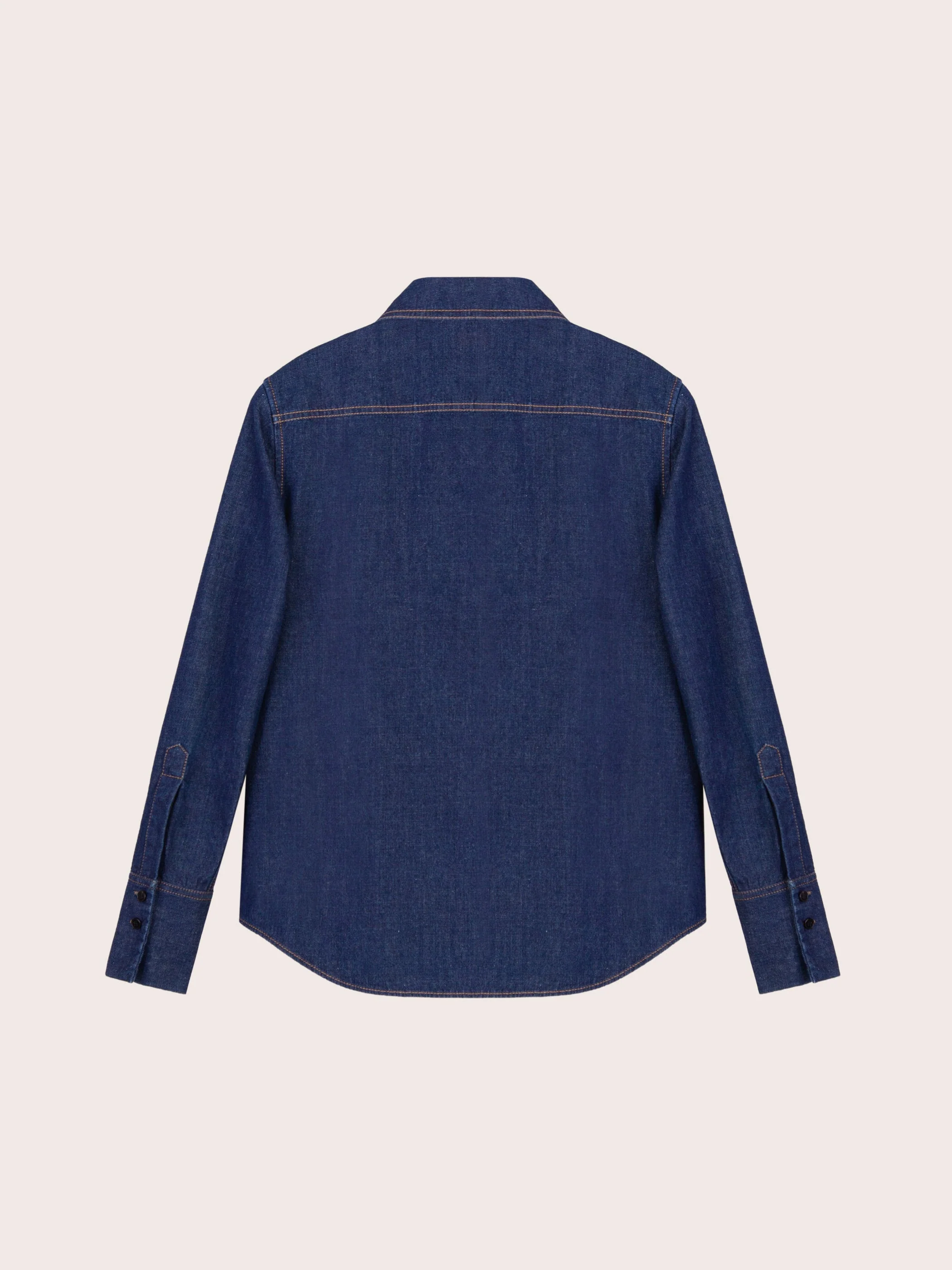 Daphne Dark Denim Button Down Top - Image 9