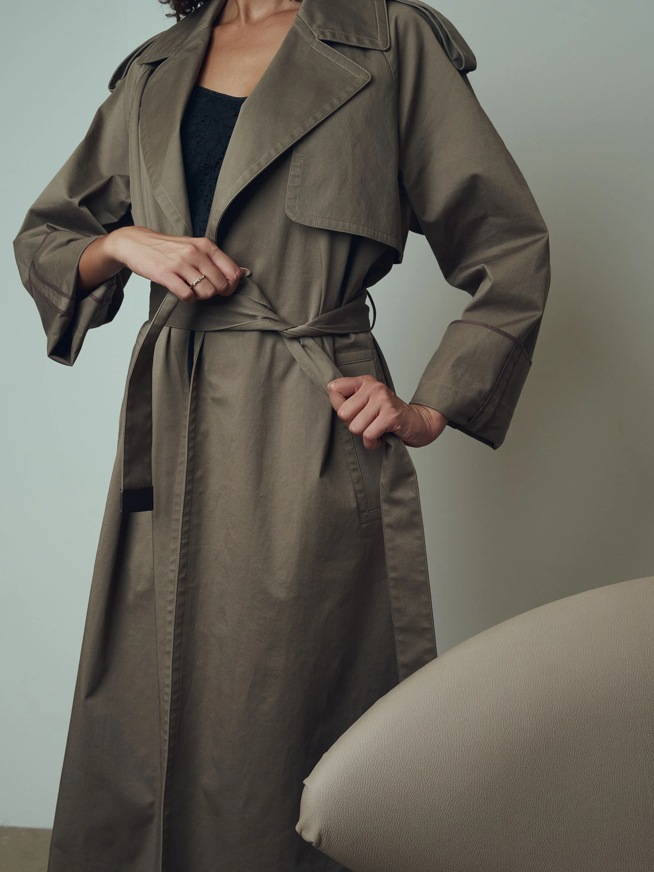 Delphine Cotton Trench Coat - Image 3