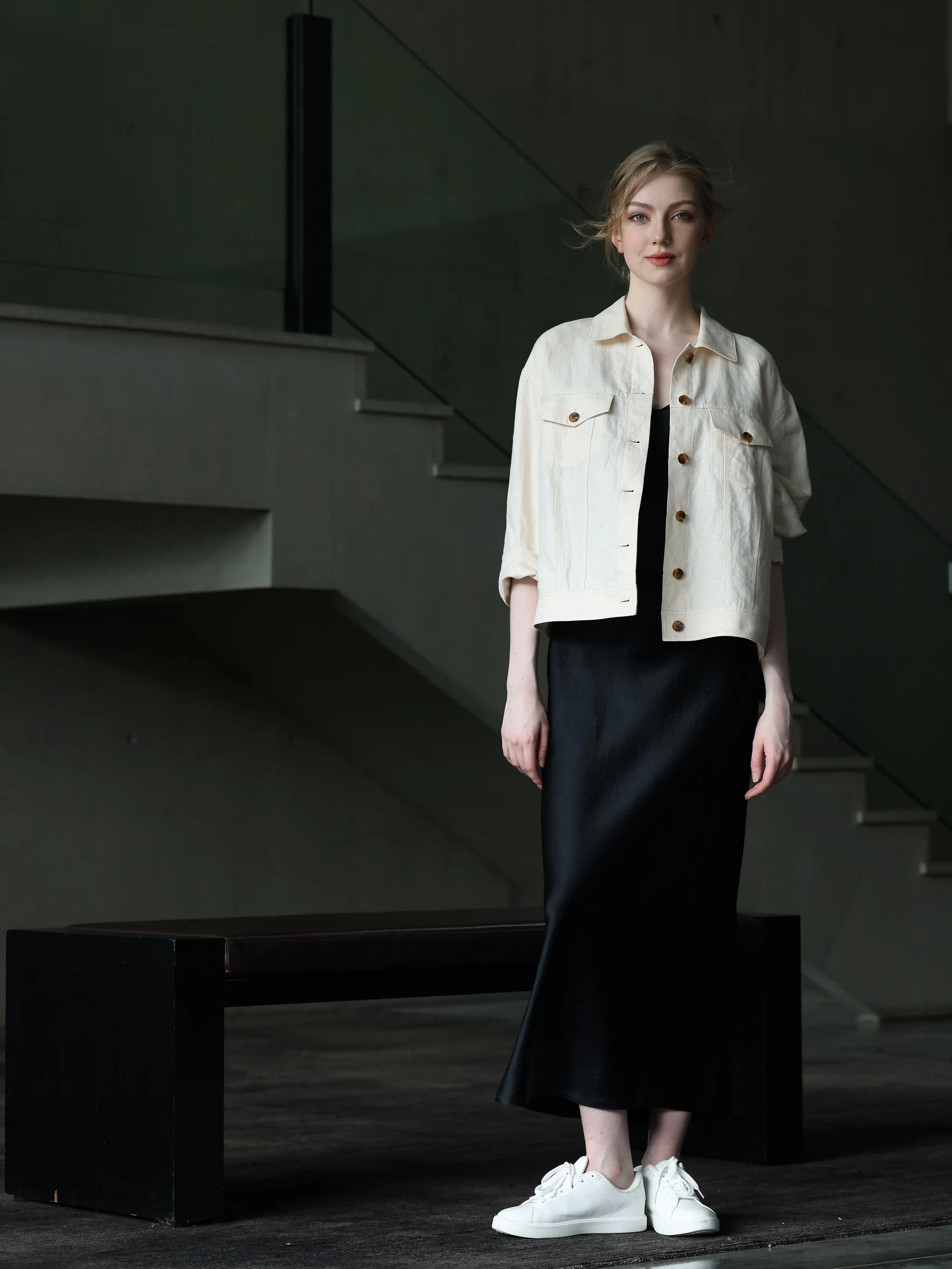 DROPPED SHOULDER LINEN OVERSIZED JACKET - Image 2