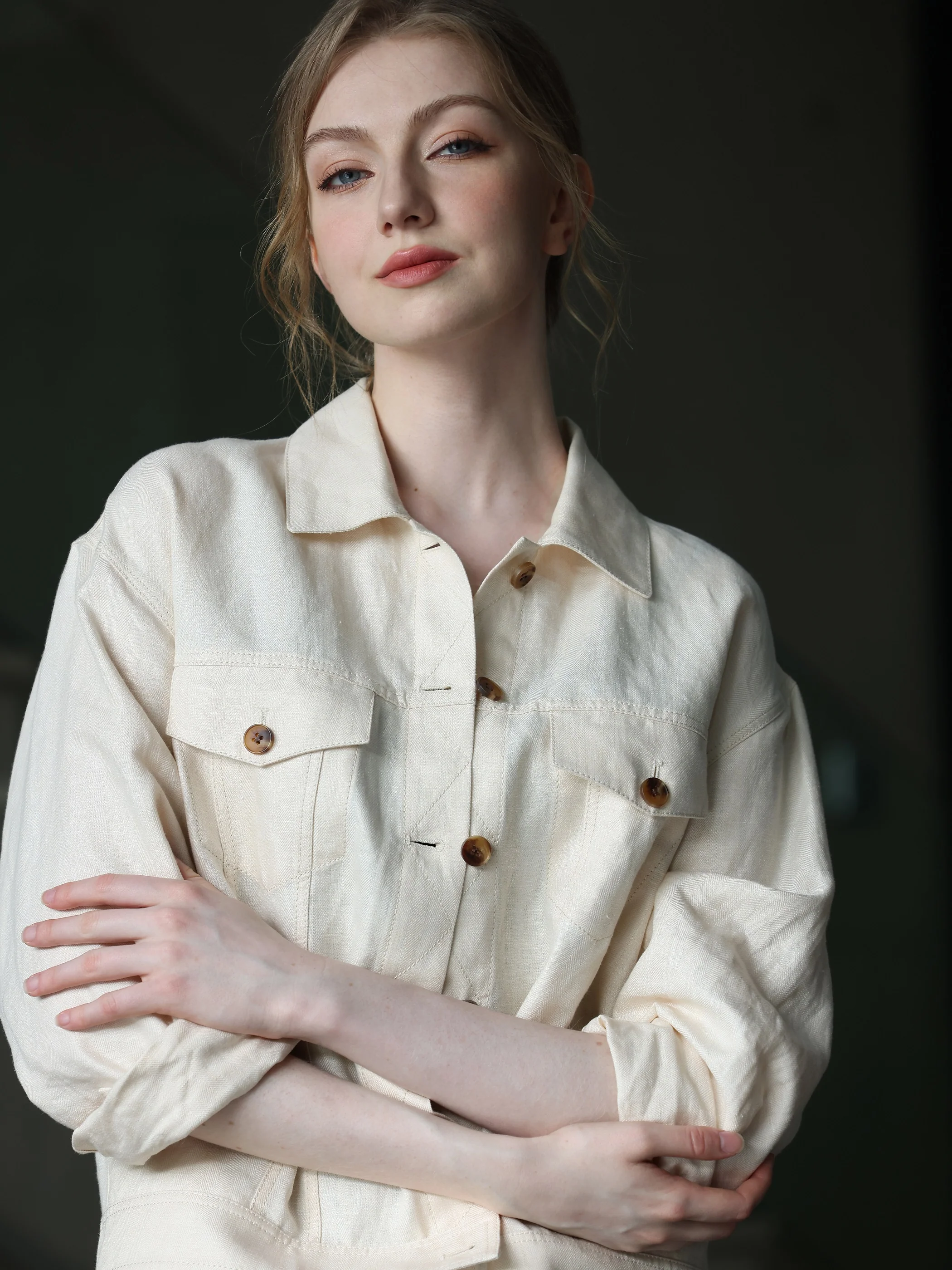 DROPPED SHOULDER LINEN OVERSIZED JACKET - Image 3