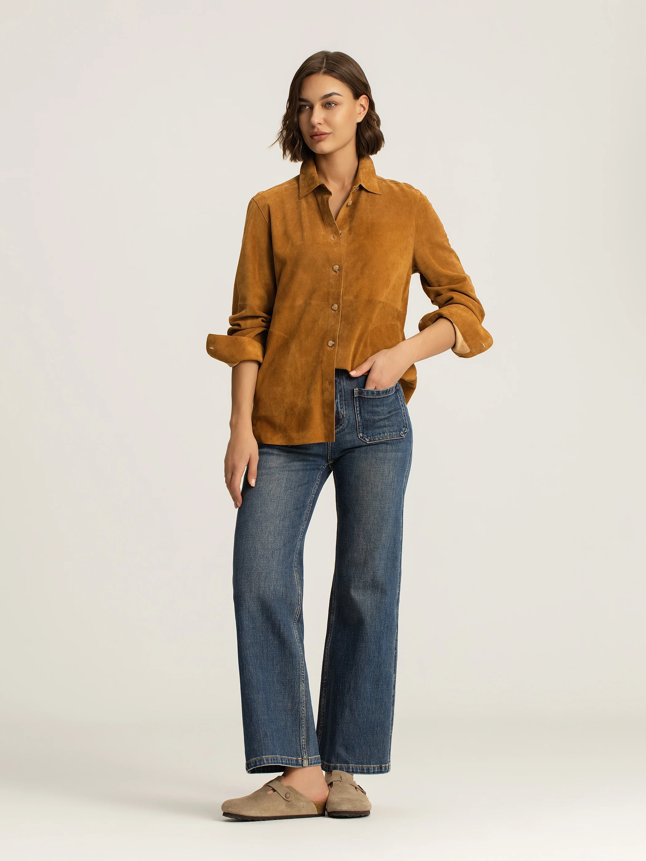 Elara Lambskin Suede Shacket - Image 2