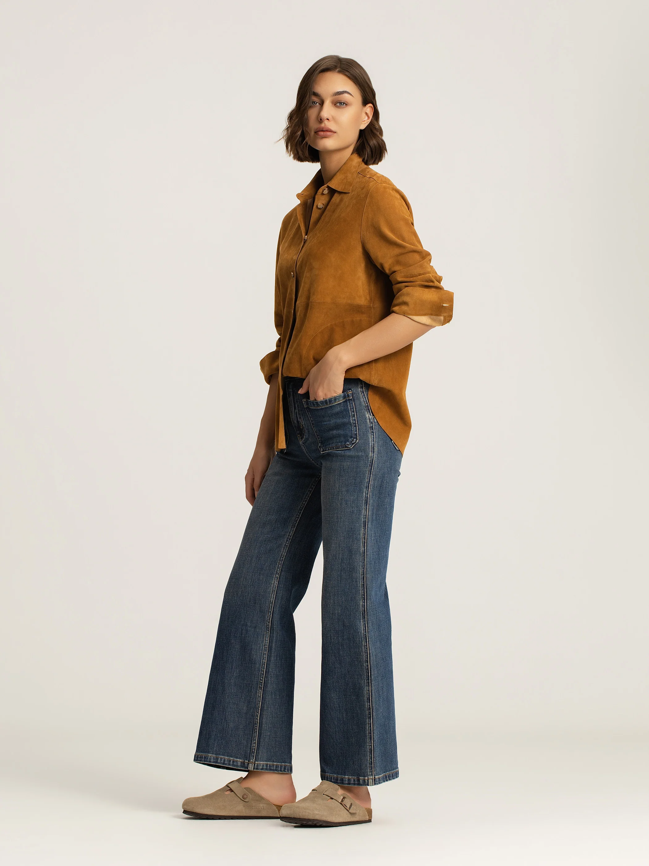 Elara Lambskin Suede Shacket - Image 3