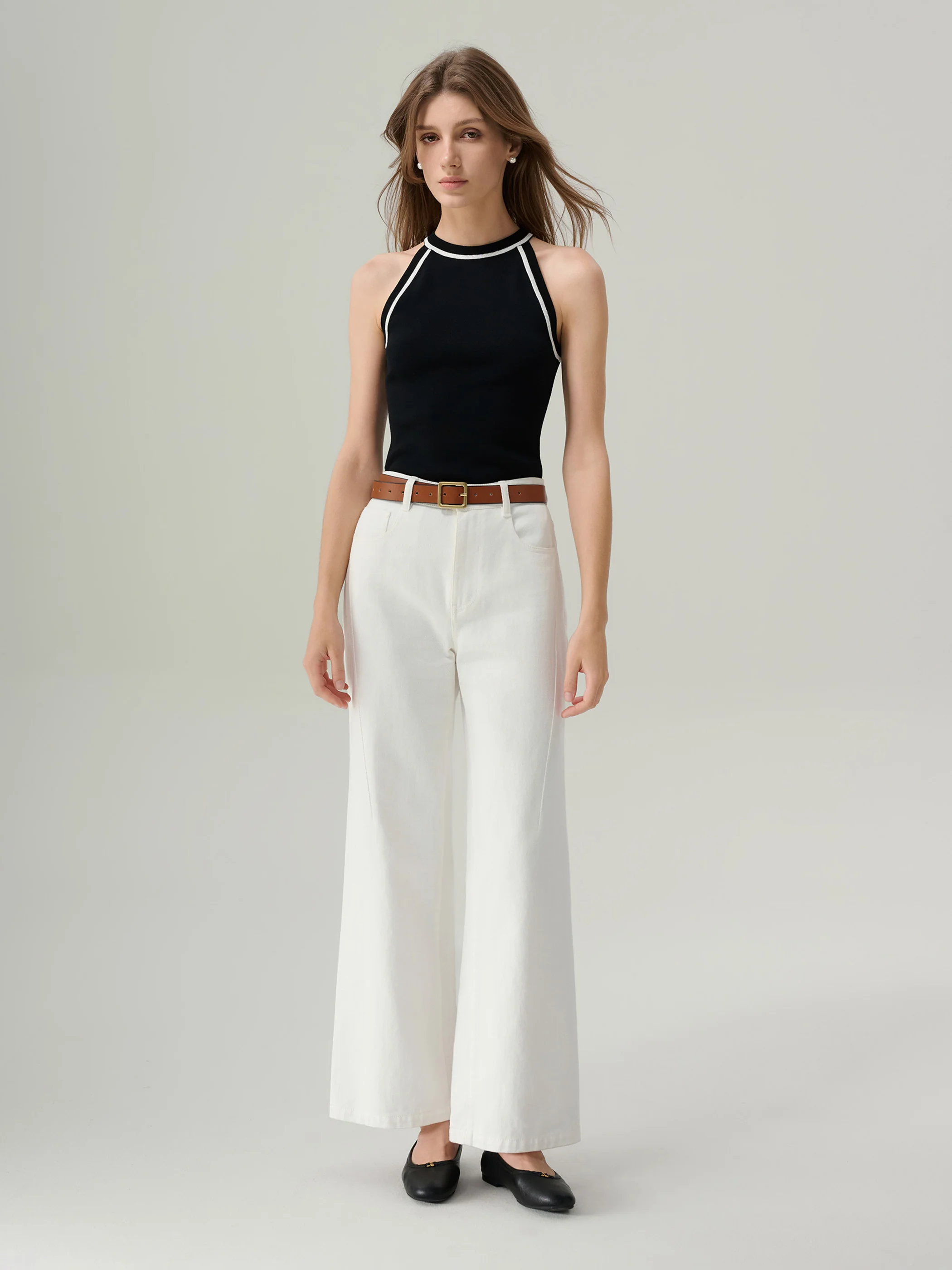 Eleanor White Wide Leg Jeans - Image 4