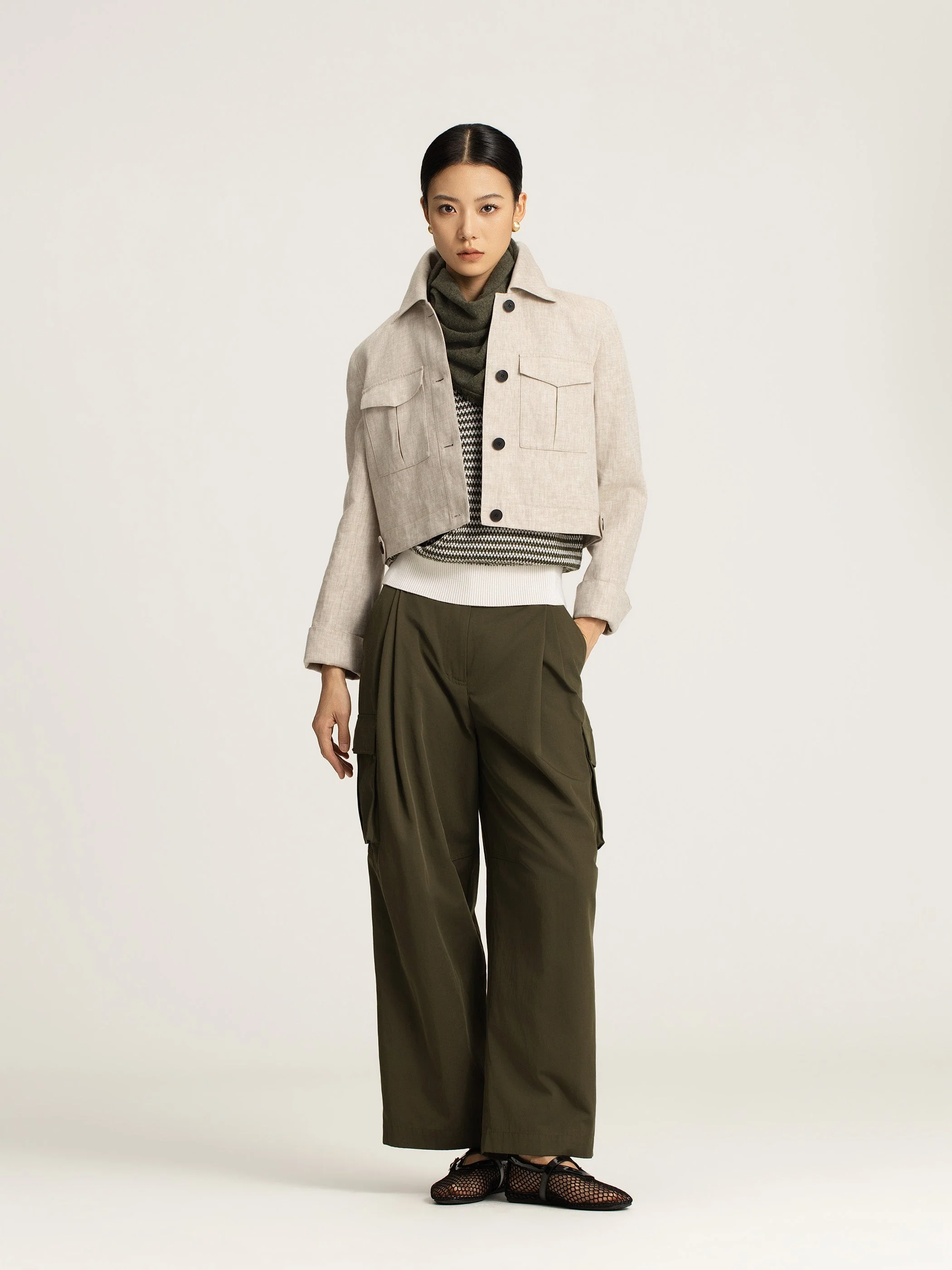Elia Cropped Linen Jacket - Image 2