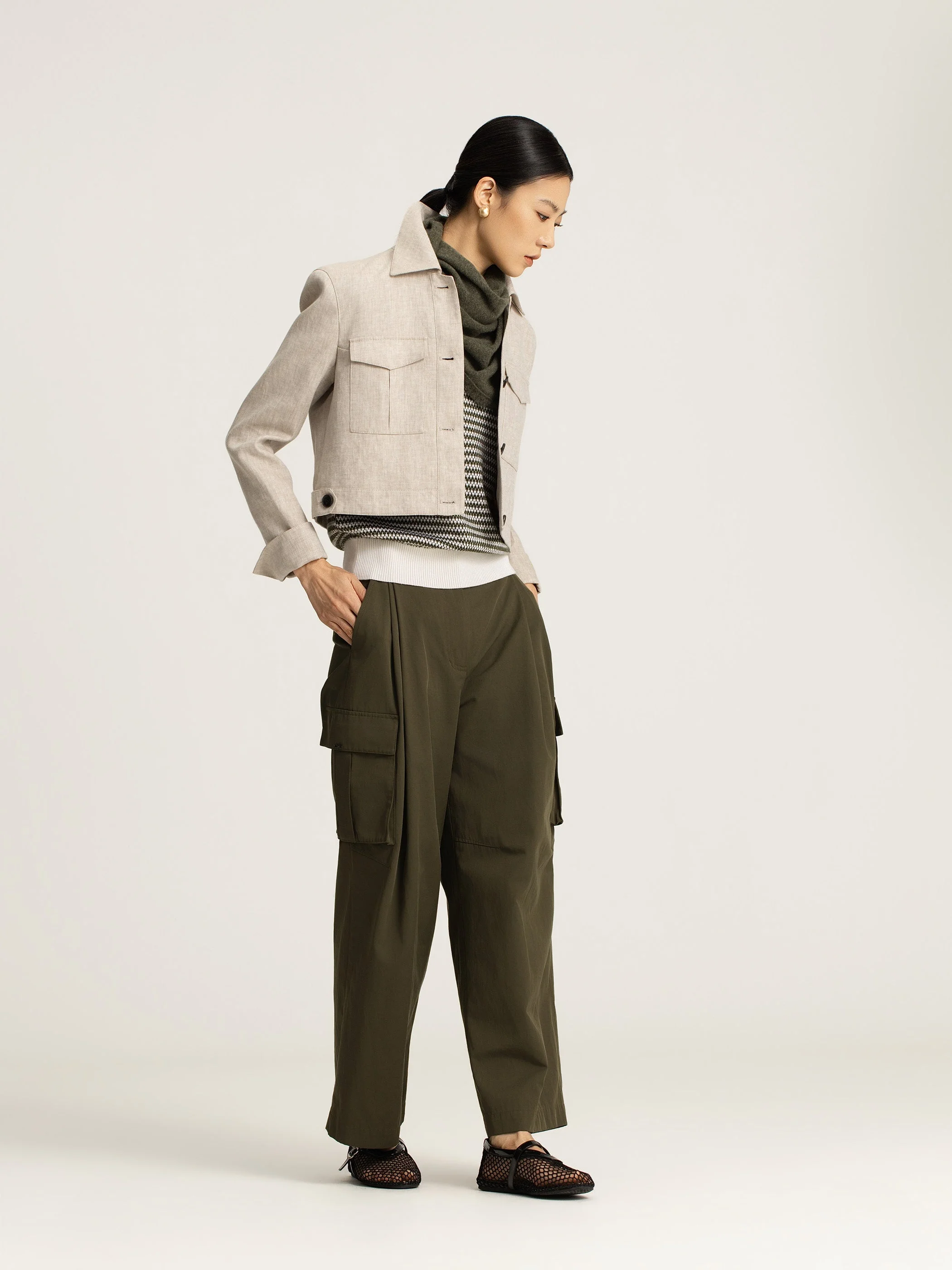 Elia Cropped Linen Jacket - Image 3