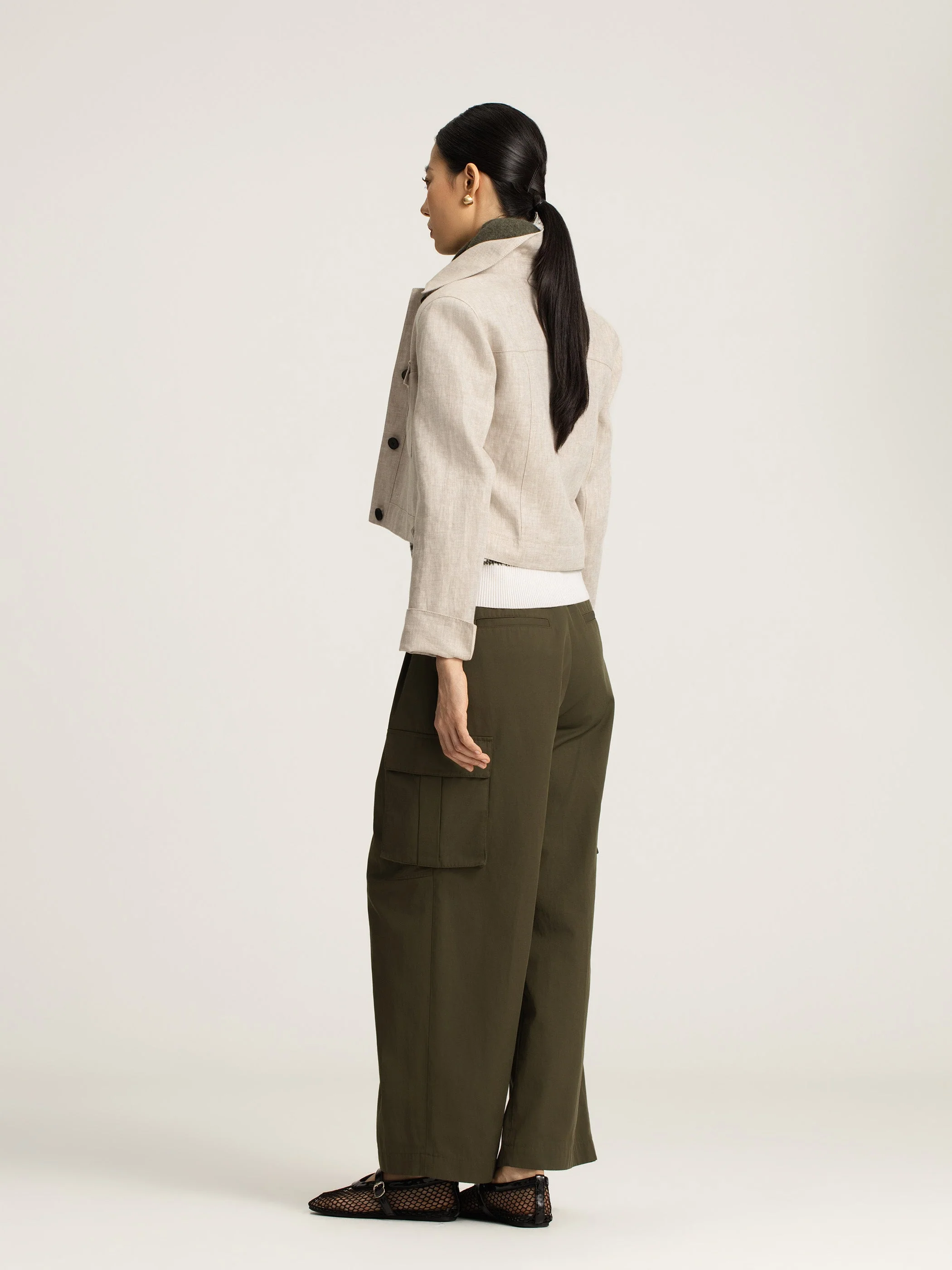 Elia Cropped Linen Jacket - Image 4
