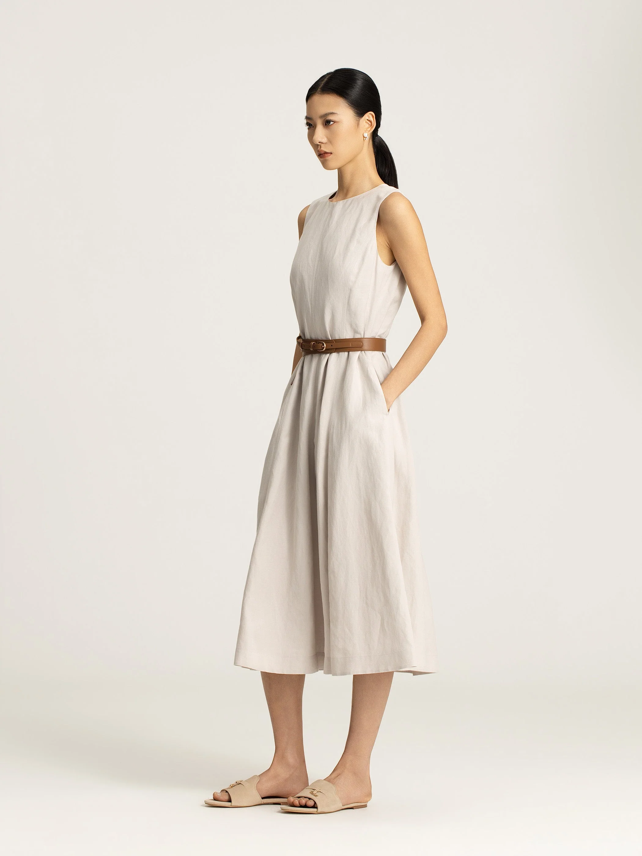 Elinor Linen Midi Dress - Image 2
