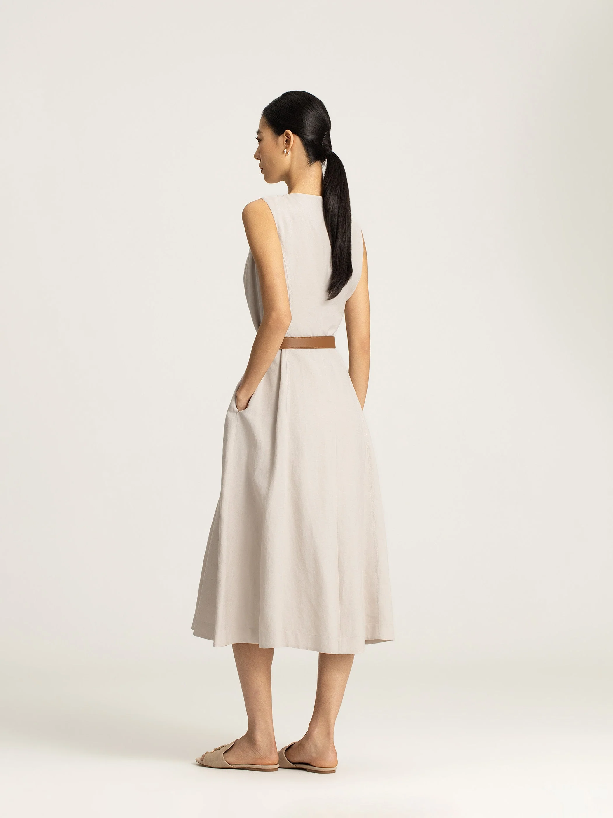 Elinor Linen Midi Dress - Image 3