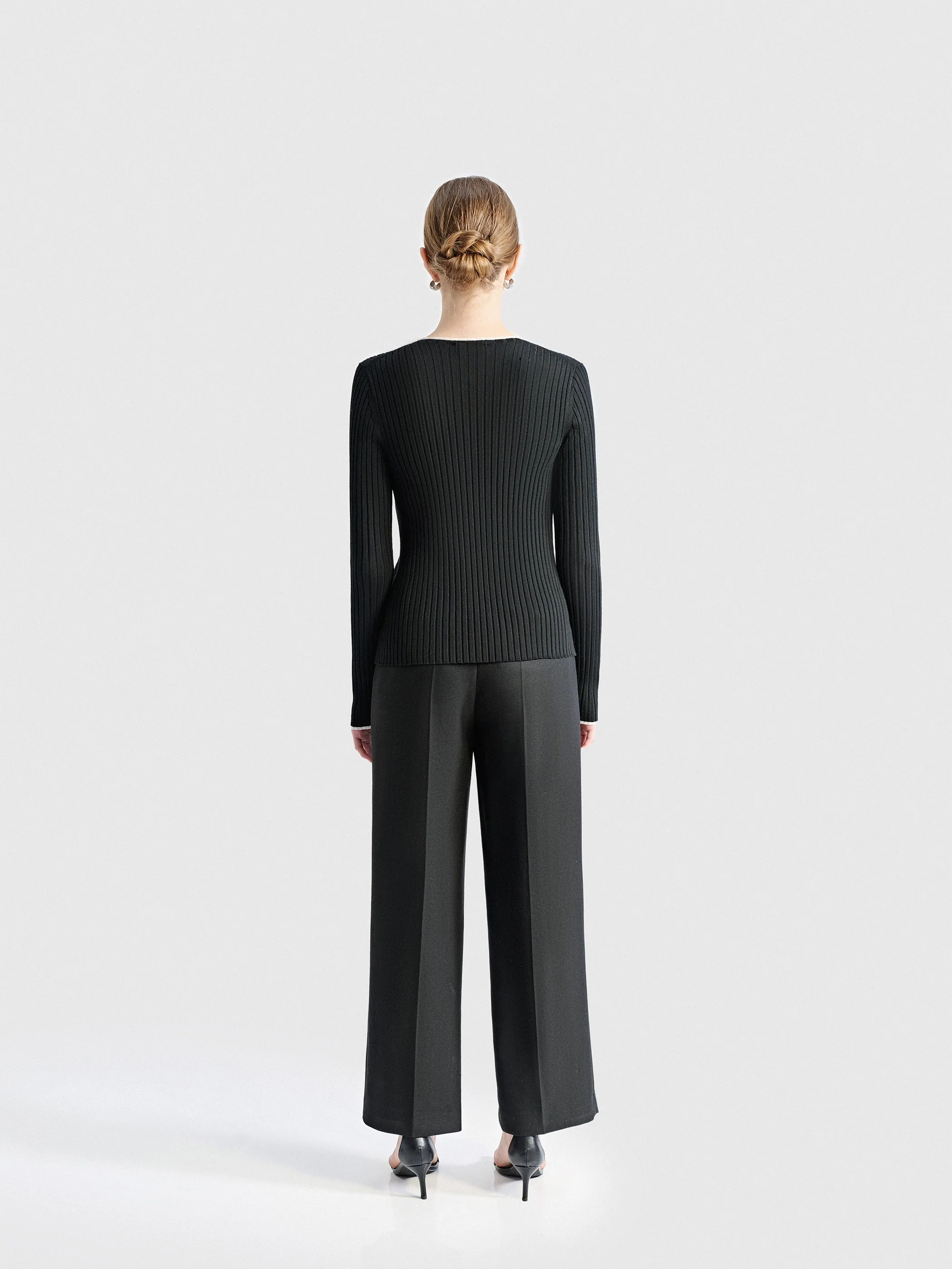 EVY LONG SLEEVE WOOL RIB KNIT - Image 3
