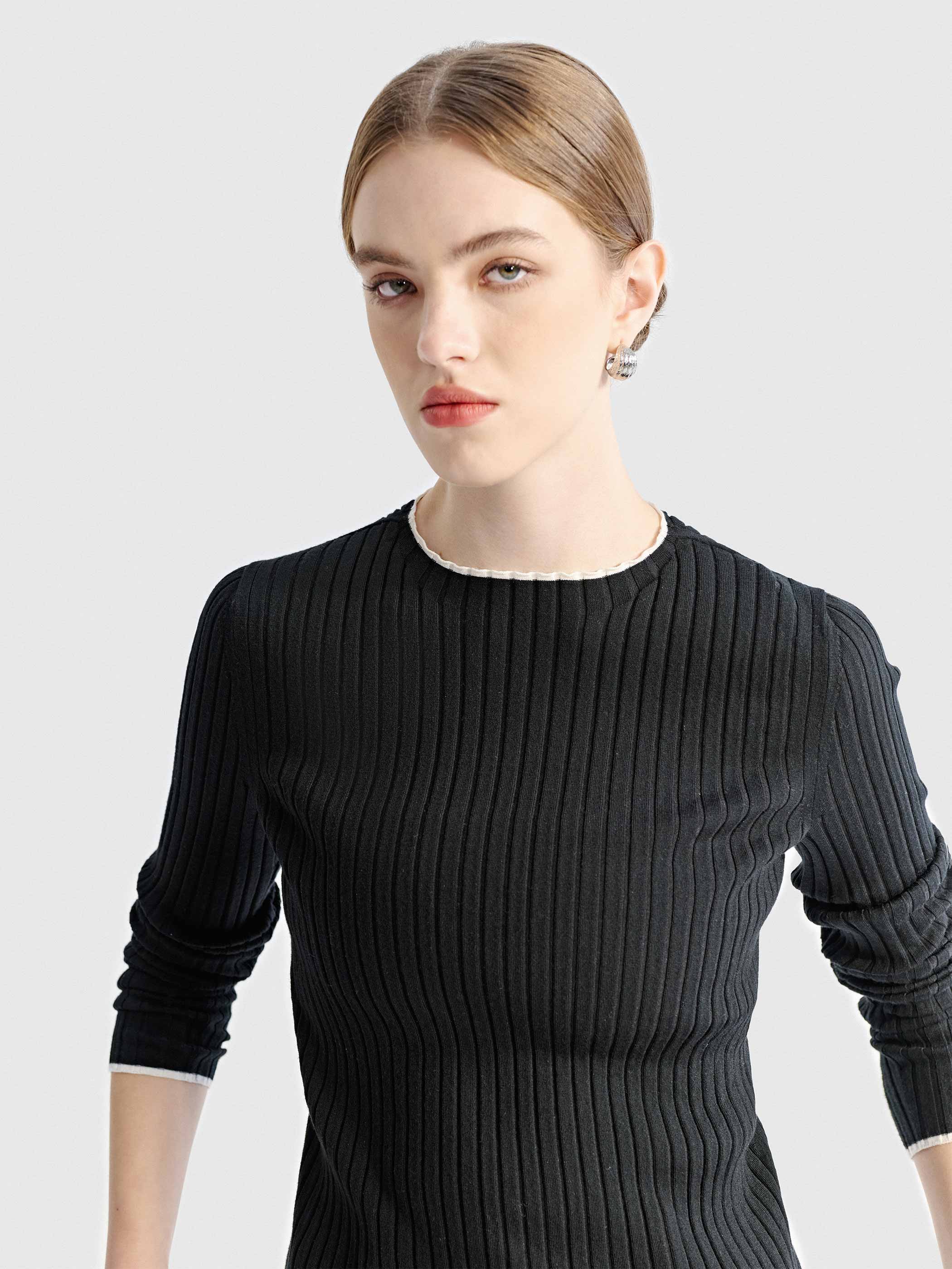 EVY LONG SLEEVE WOOL RIB KNIT - Image 6