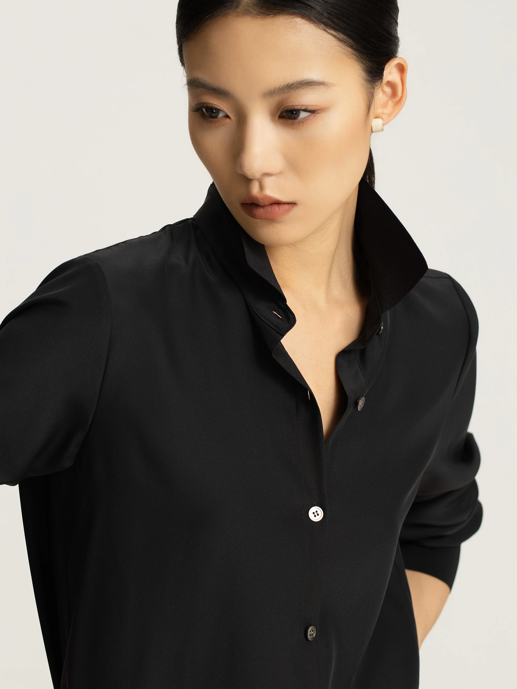Goldie Silk Blouse With Elastic Sleeve Detail - Image 2