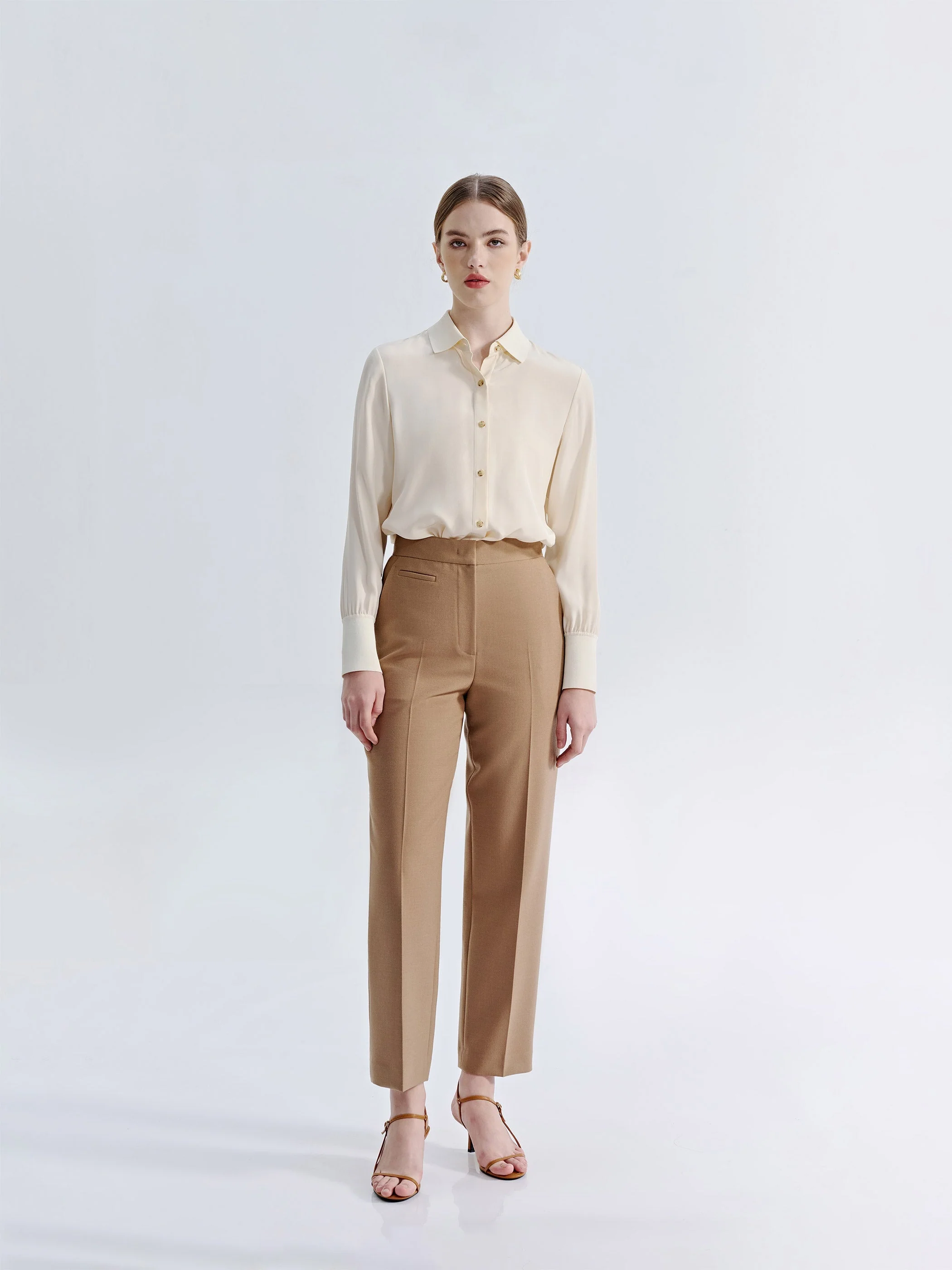 GOLDIE SILK BLOUSE WITH ELASTIC SLEEVE DETAIL - Image 5