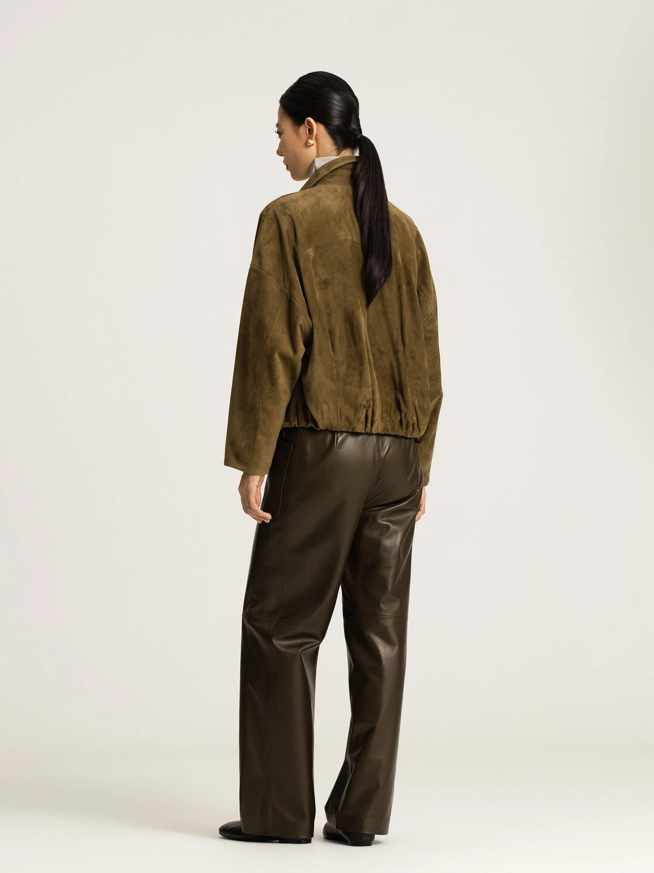 Greer Lambskin Wide-Leg Trousers - Image 4