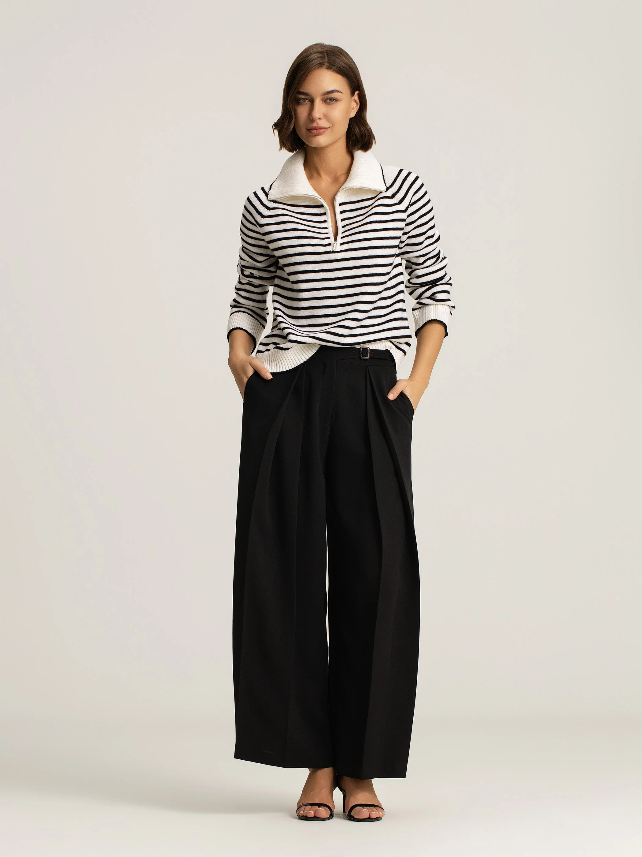 Ines Merino Stripe Quarter-Zip Knit - Image 2