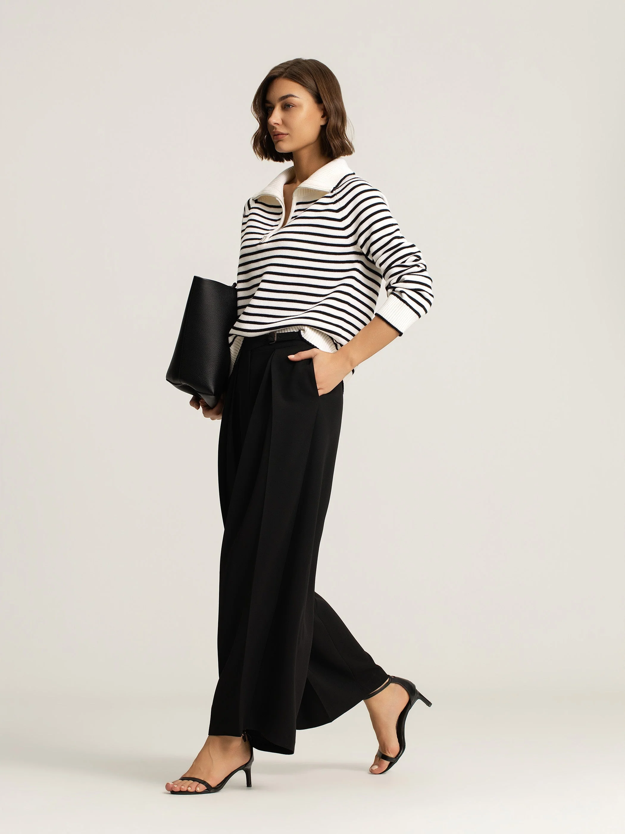 Ines Merino Stripe Quarter-Zip Knit - Image 3