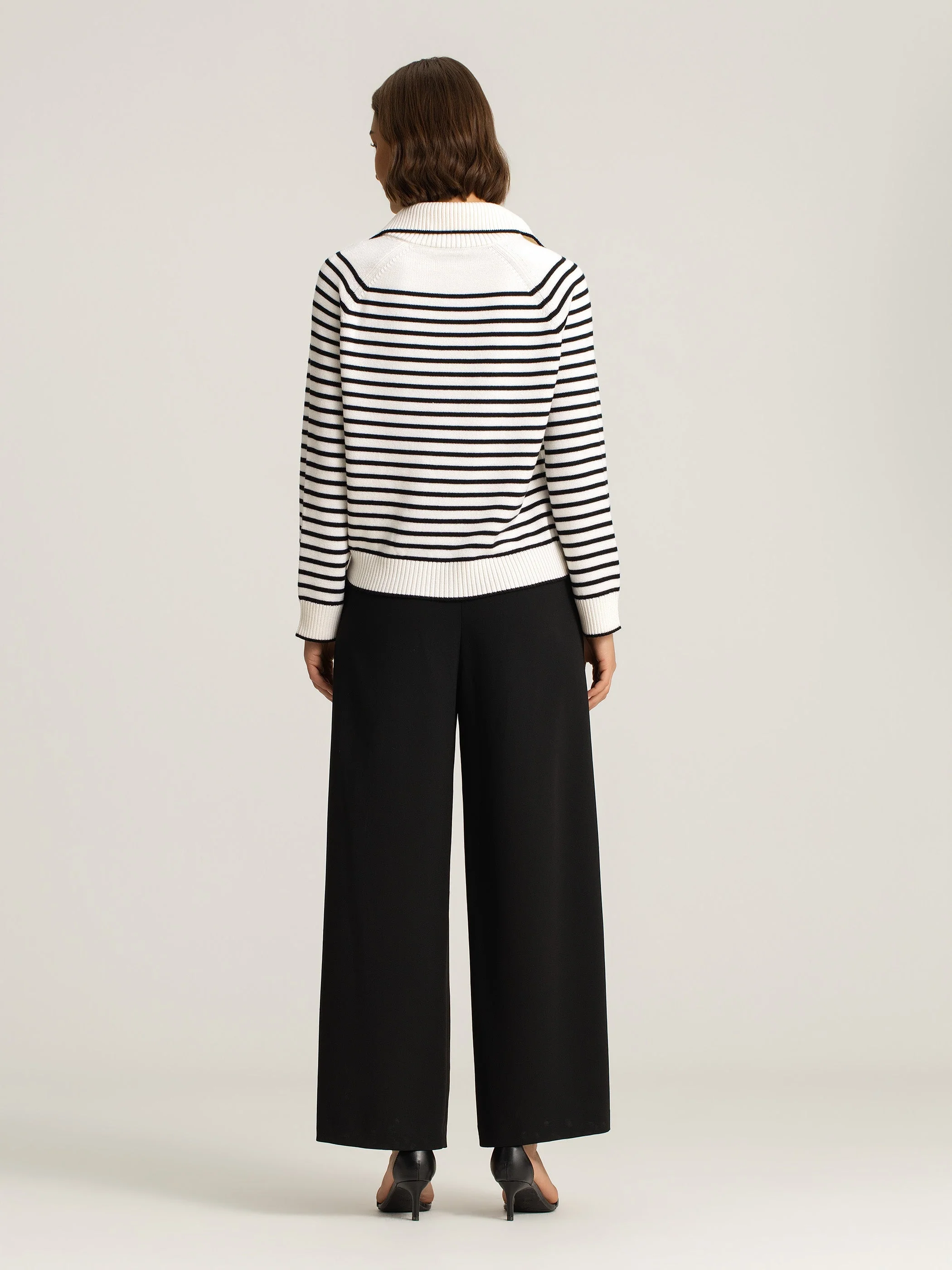 Ines Merino Stripe Quarter-Zip Knit - Image 4