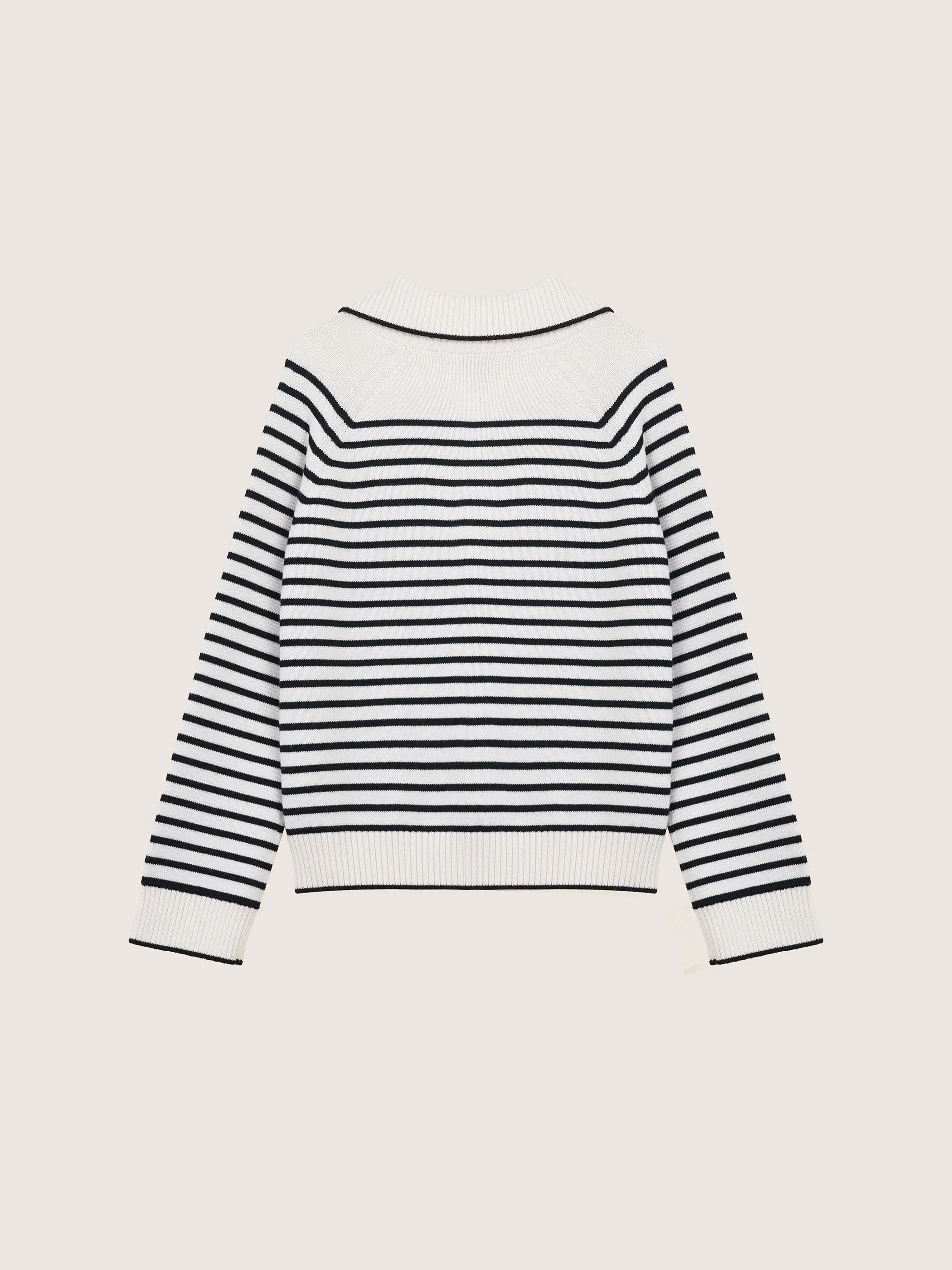 Ines Merino Stripe Quarter-Zip Knit - Image 6