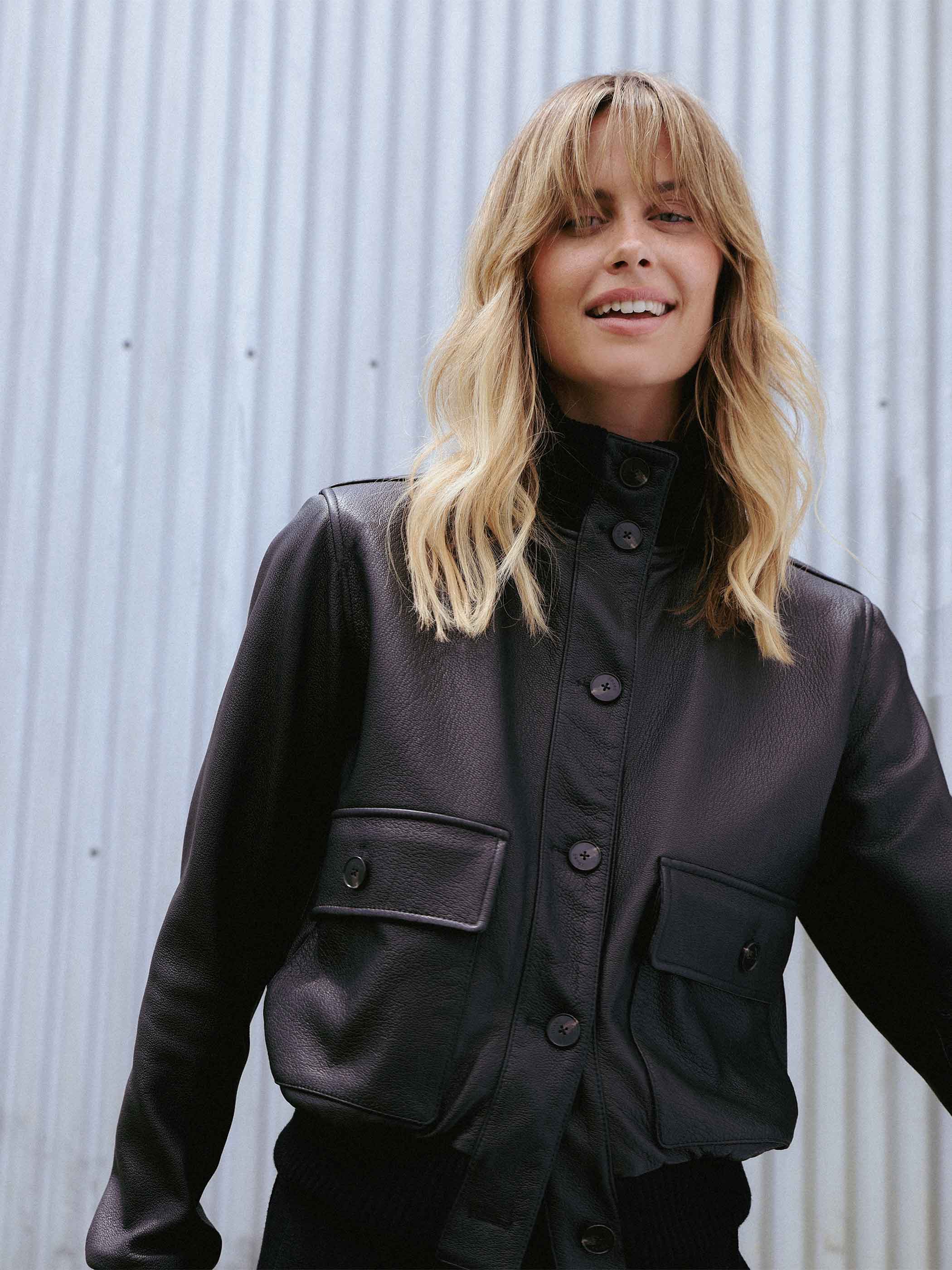 ISOLDE LEATHER BOMBER JACKET - Image 3