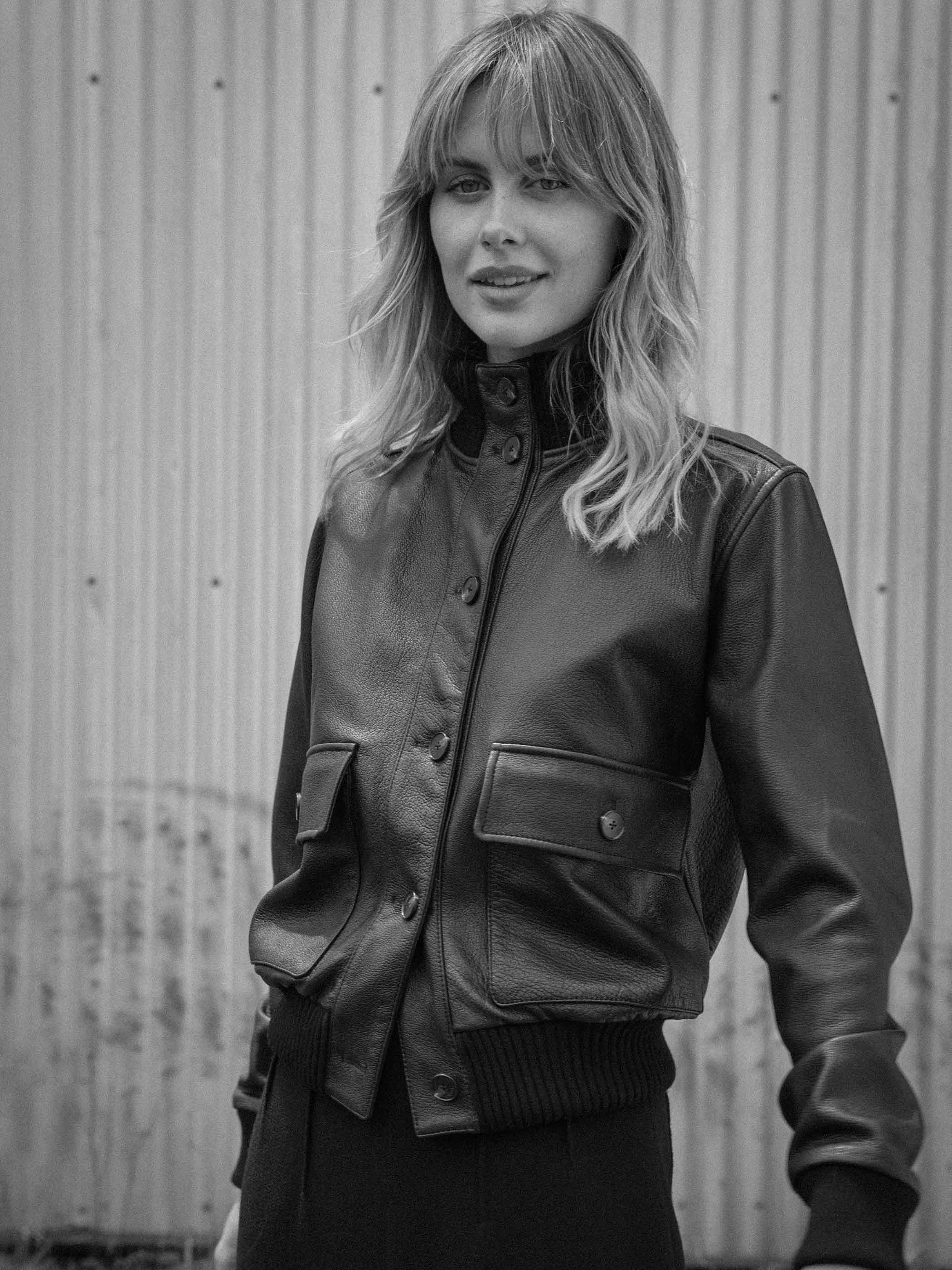 ISOLDE LEATHER BOMBER JACKET - Image 4