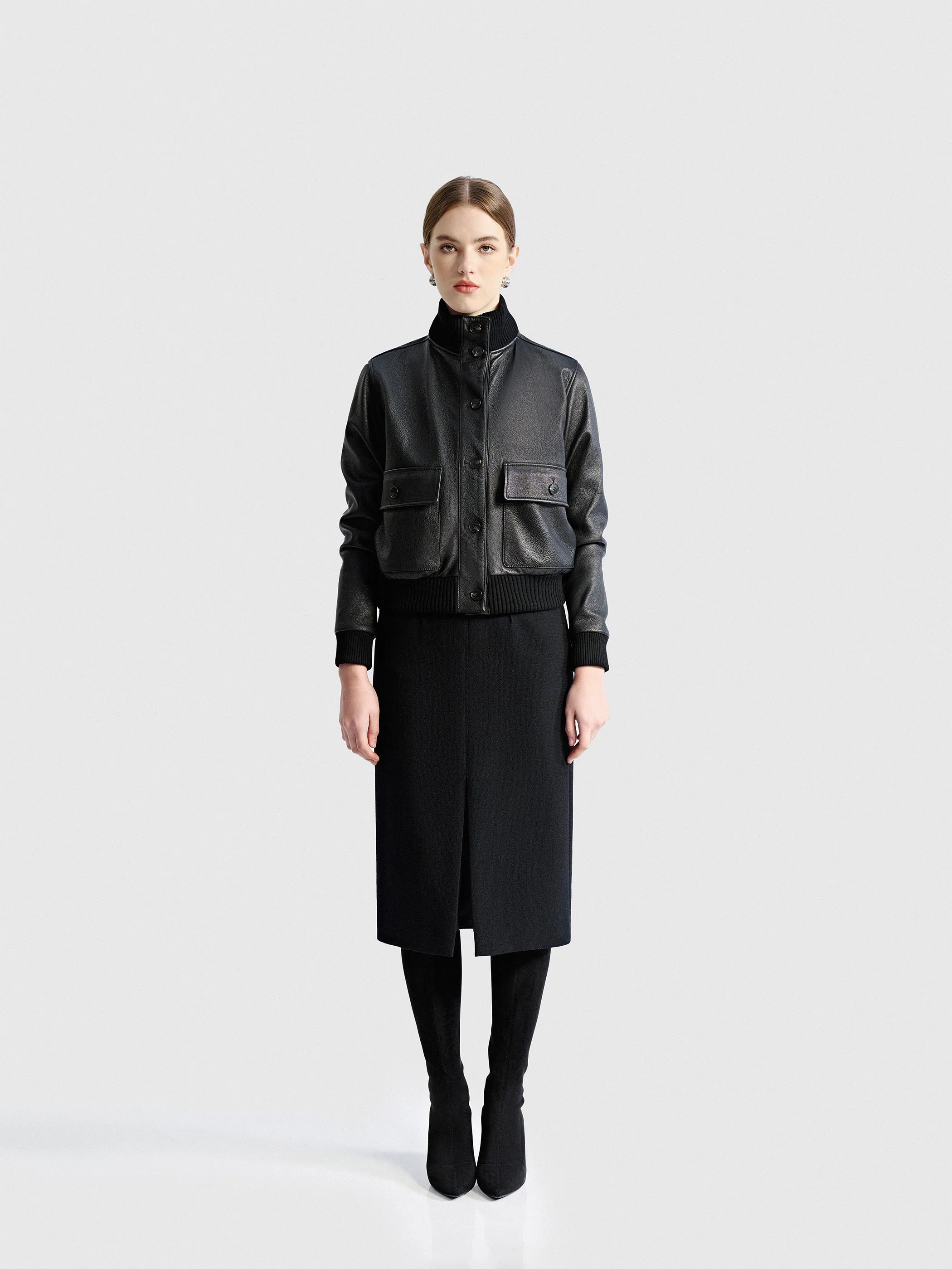 ISOLDE LEATHER BOMBER JACKET - Image 5