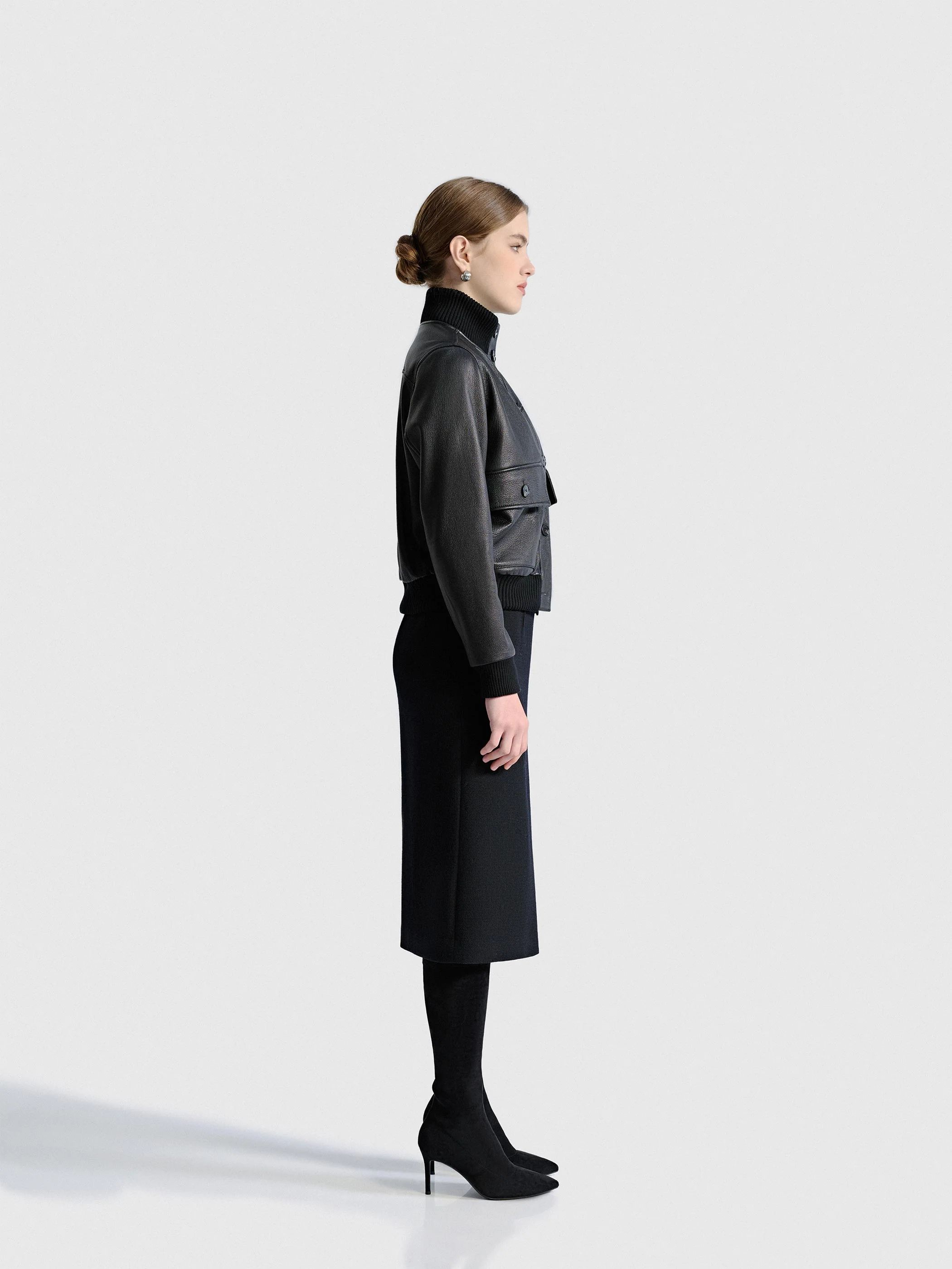 ISOLDE LEATHER BOMBER JACKET - Image 6