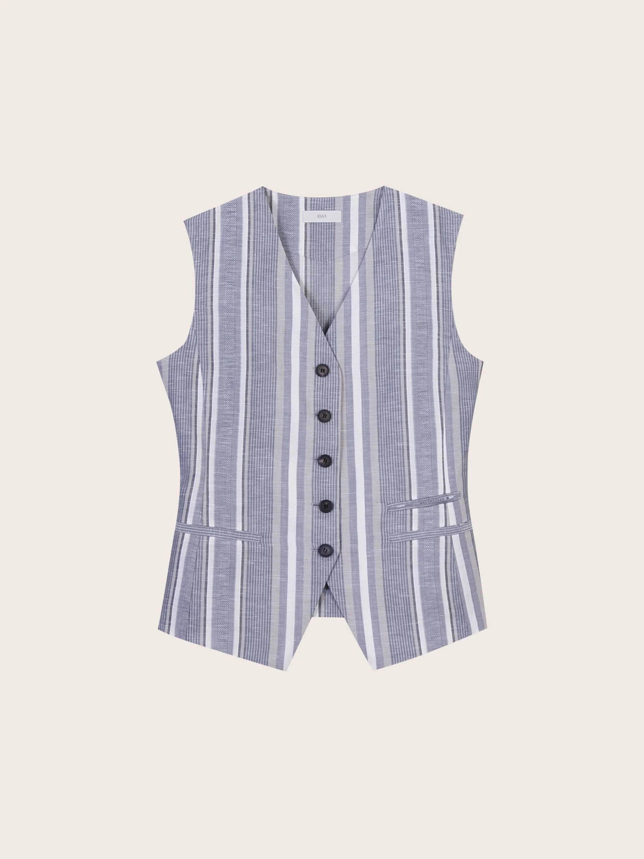Joan Striped Linen Vest - Image 7
