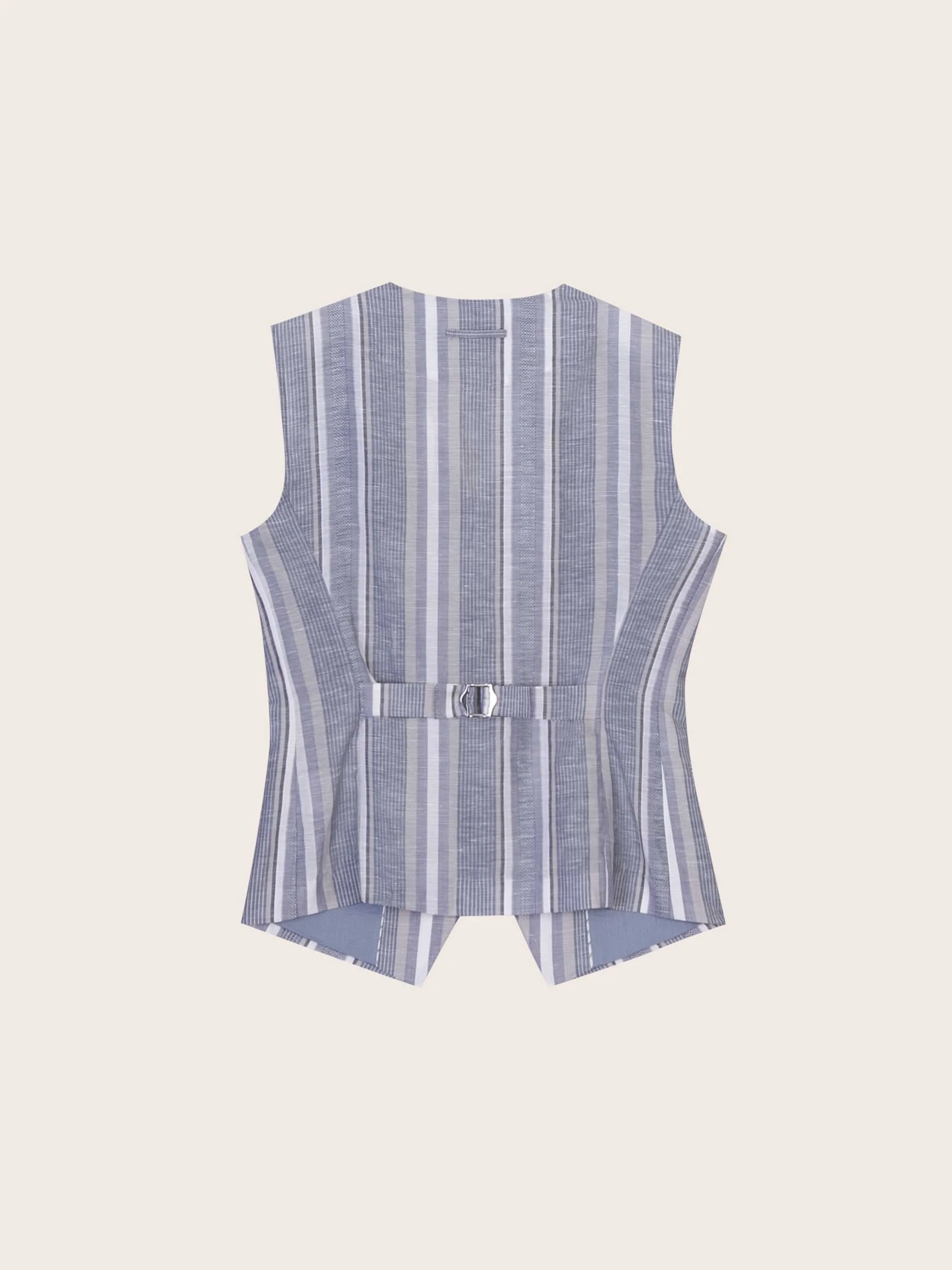 Joan Striped Linen Vest - Image 8