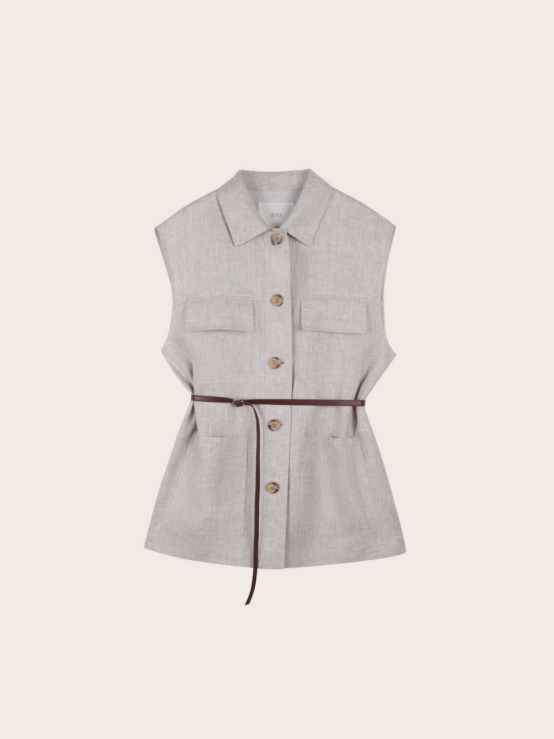 Josephine Oversized Linen Vest - Image 7